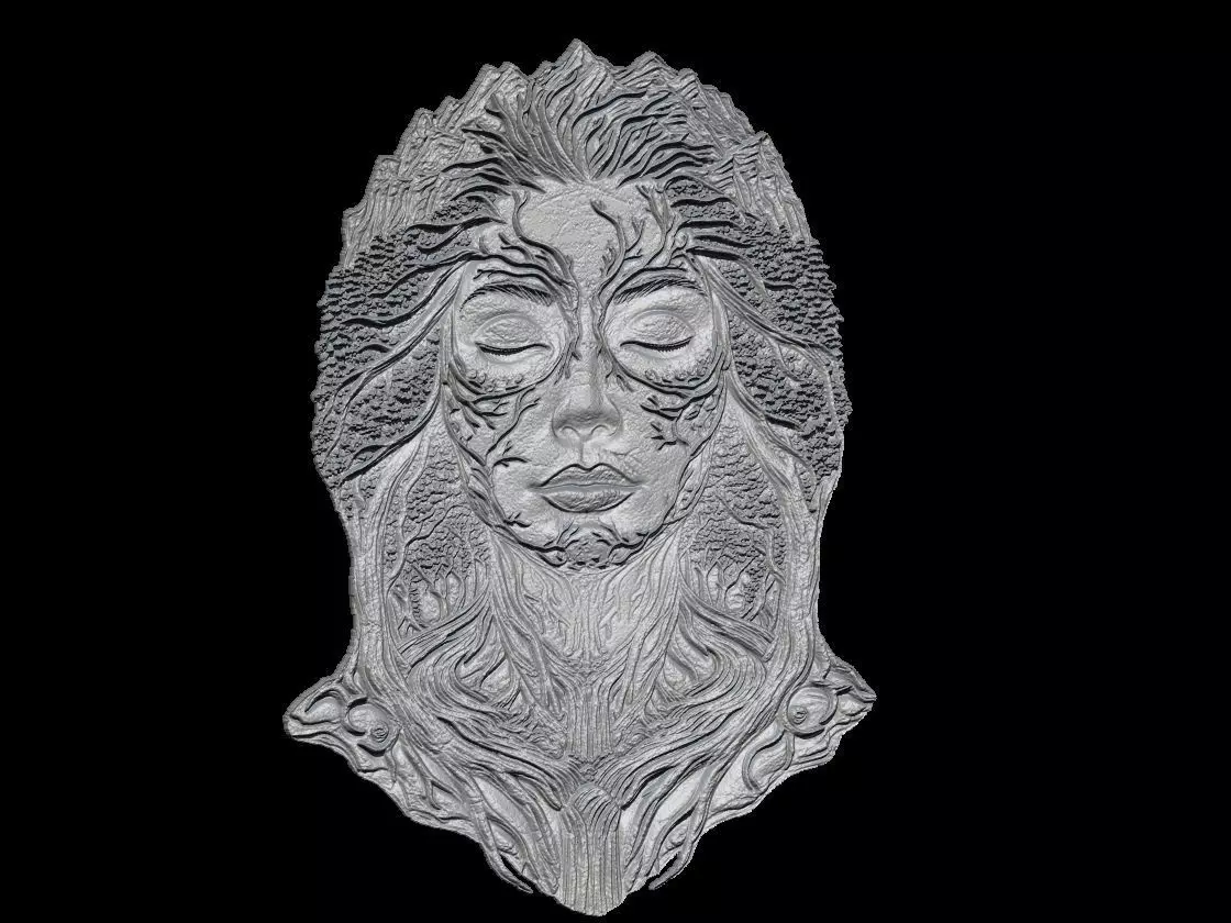 Fantasy Nature Goddess Sculpture 3D print model_3