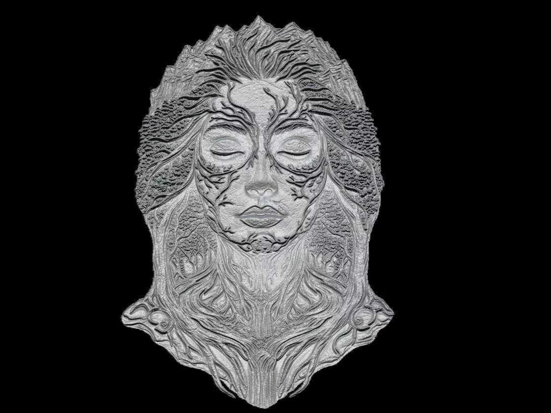 Fantasy Nature Goddess Sculpture 3D print model_1