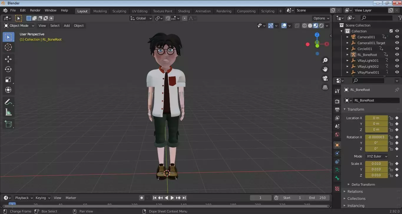 Character Nino RIgged  Low-poly 3D model_14