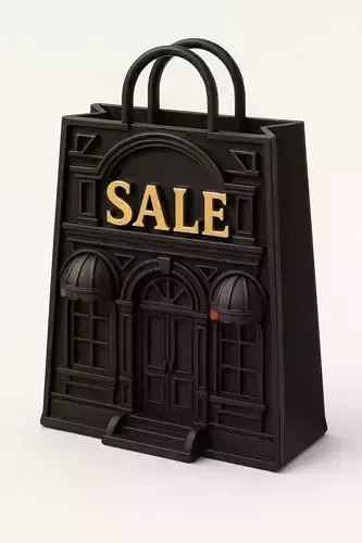3D Black Store Bag Architecture Black Friday 3D print model 3D Black Store Bag Architecture Black Friday 3D print model