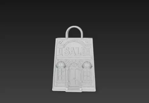 3D Black Store Bag Architecture Black Friday 3D print model_1