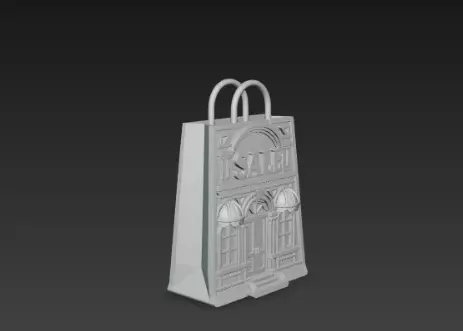 3D Black Store Bag Architecture Black Friday 3D print model_3