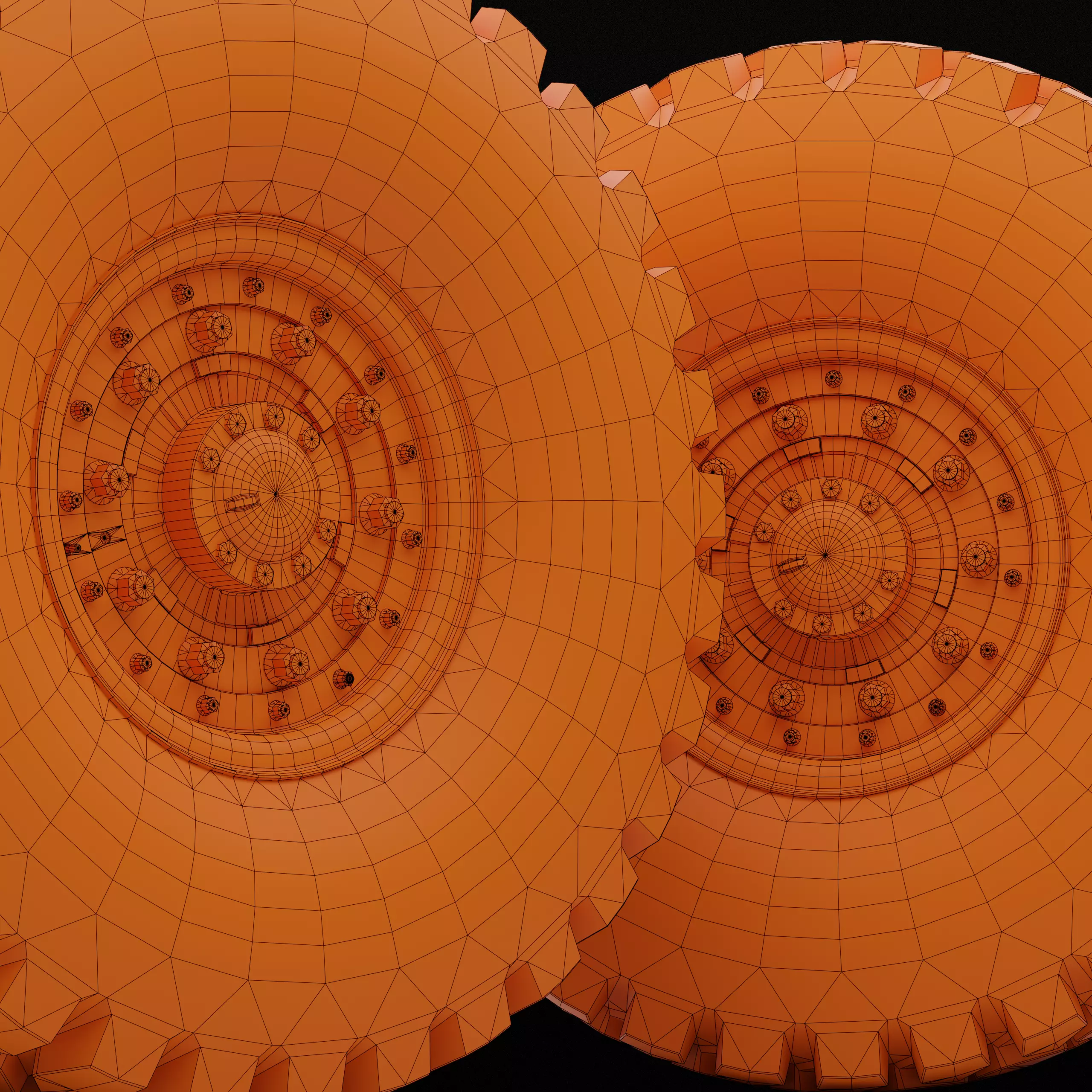 Collection of various wheels with LODs Low-poly 3D model_32