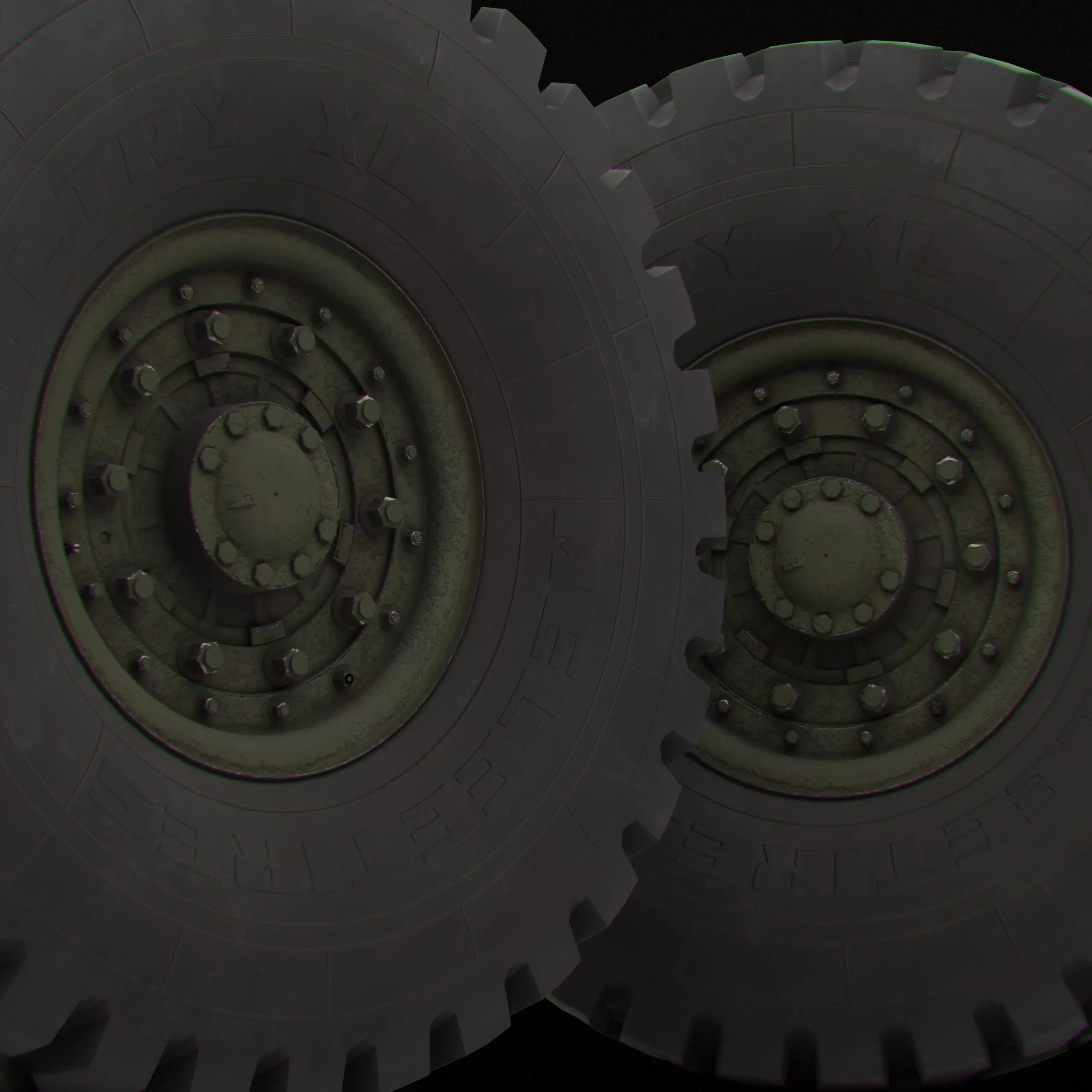 Collection of various wheels with LODs Low-poly 3D model_30