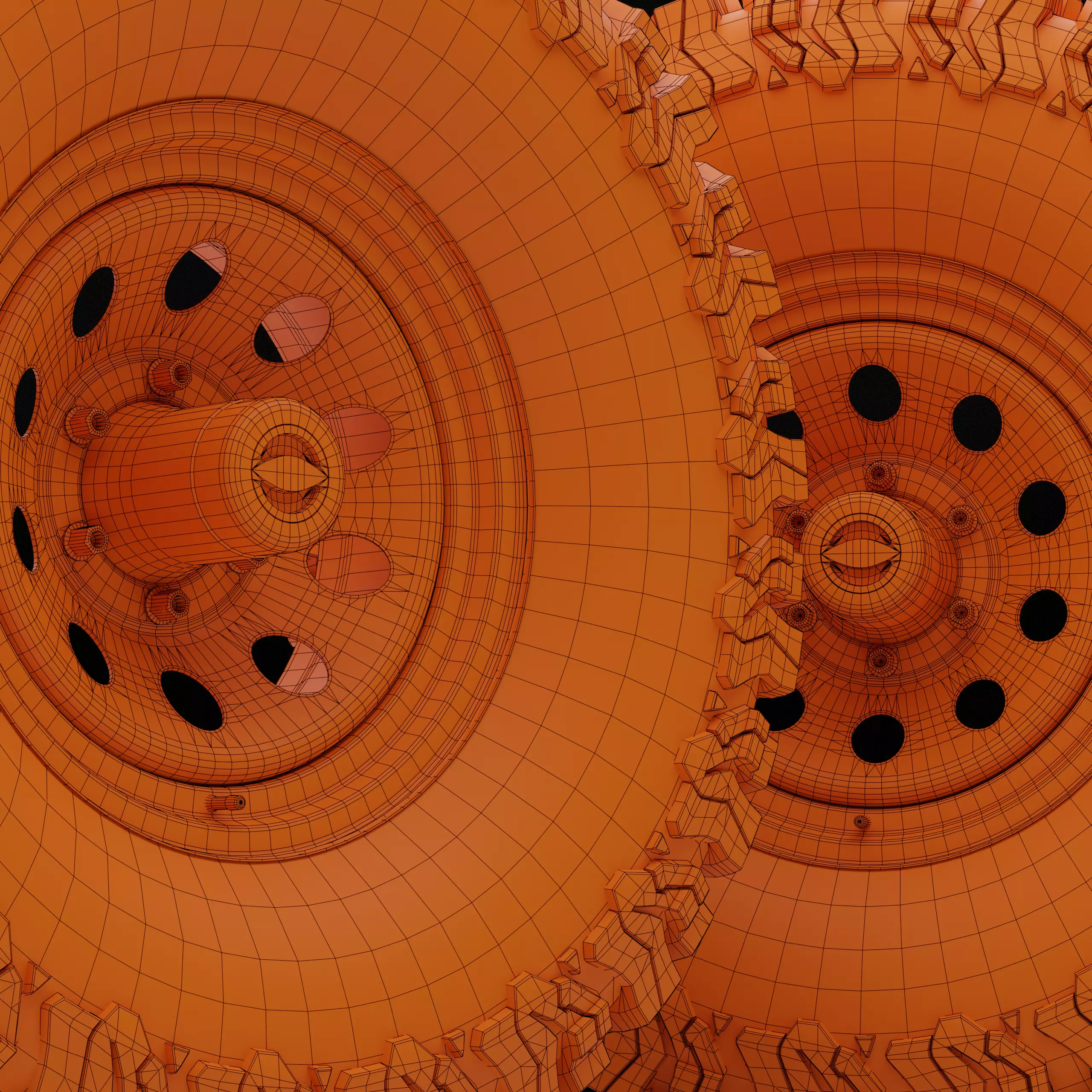 Collection of various wheels with LODs Low-poly 3D model_11