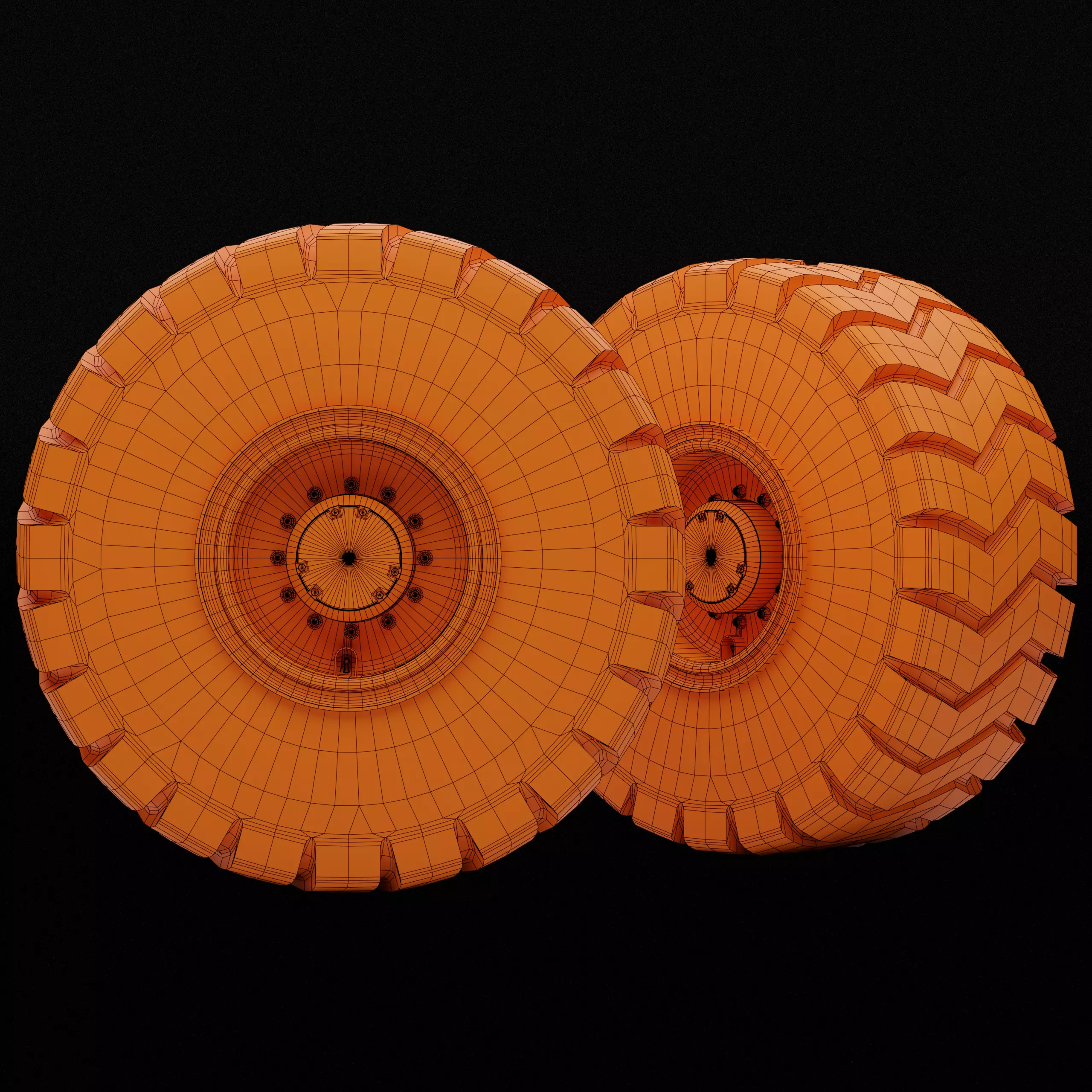 Collection of various wheels with LODs Low-poly 3D model_39
