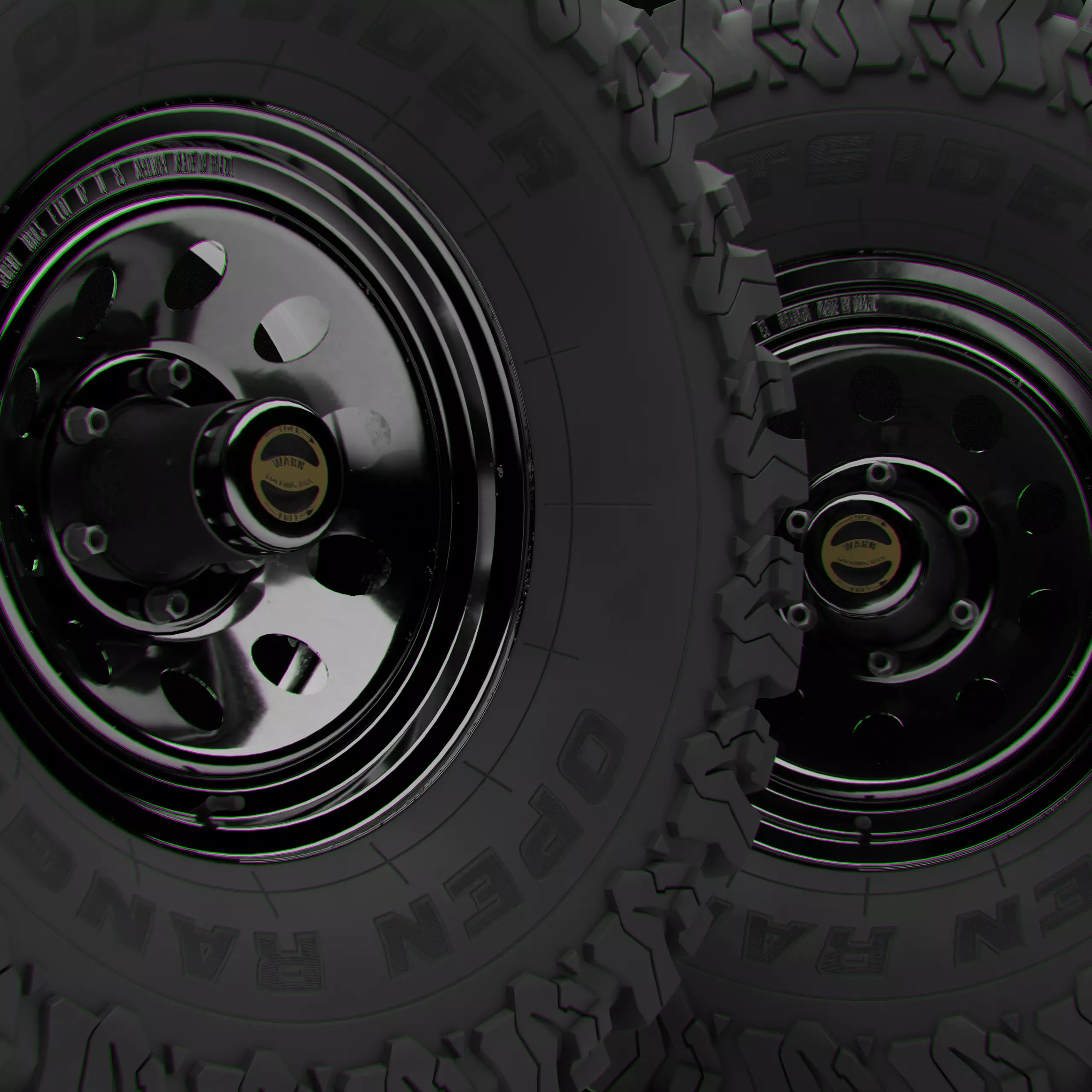Collection of various wheels with LODs Low-poly 3D model_10