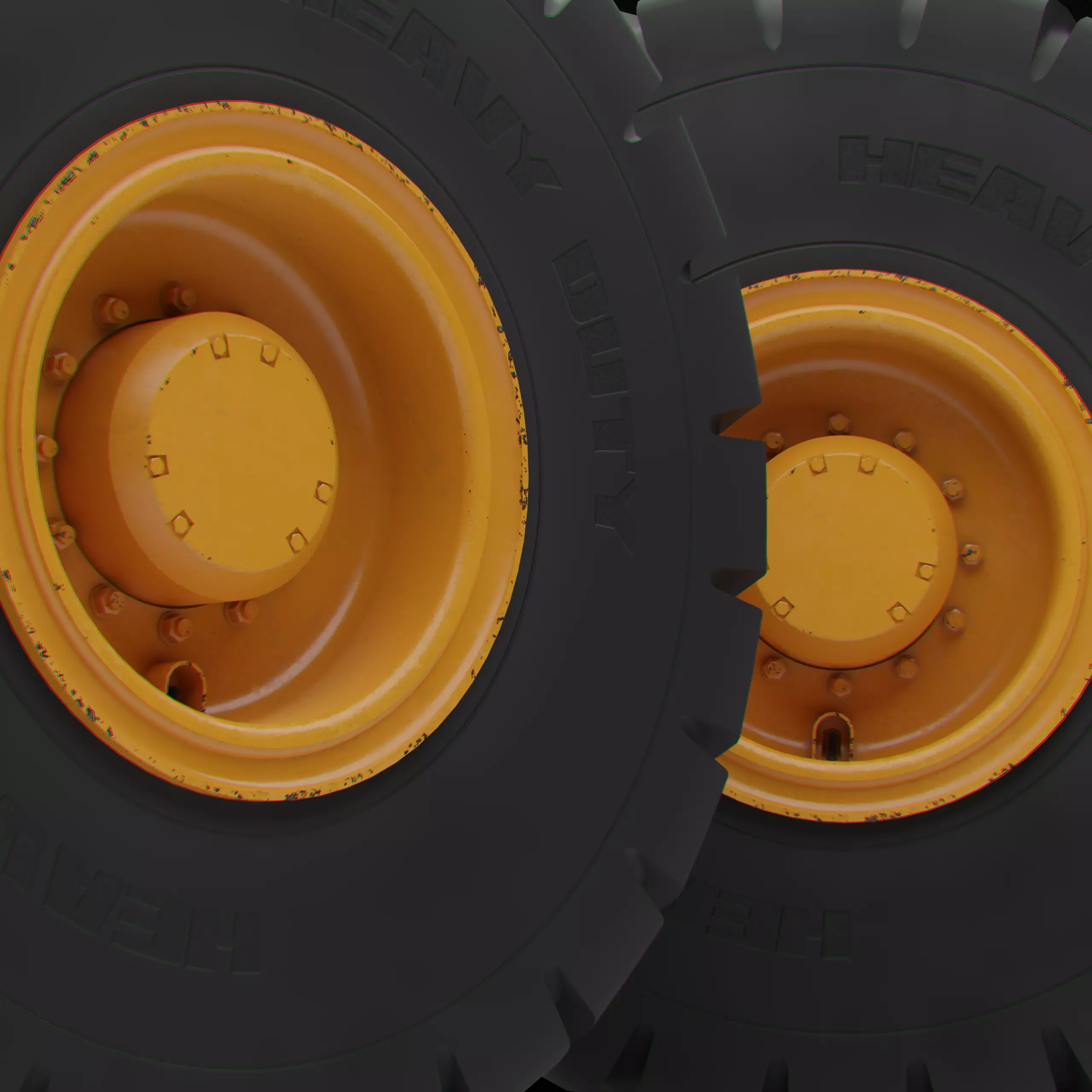 Collection of various wheels with LODs Low-poly 3D model_41