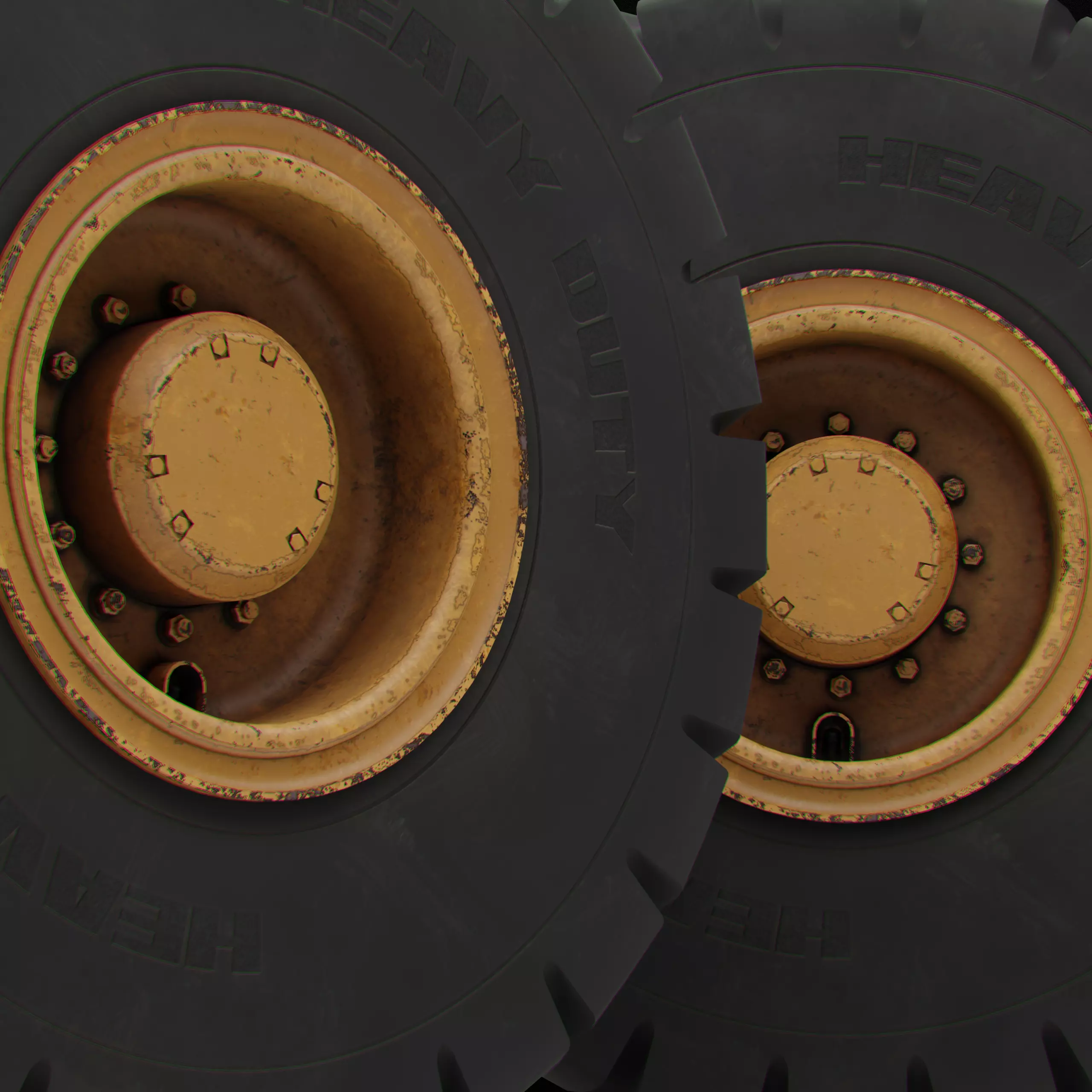 Collection of various wheels with LODs Low-poly 3D model_40