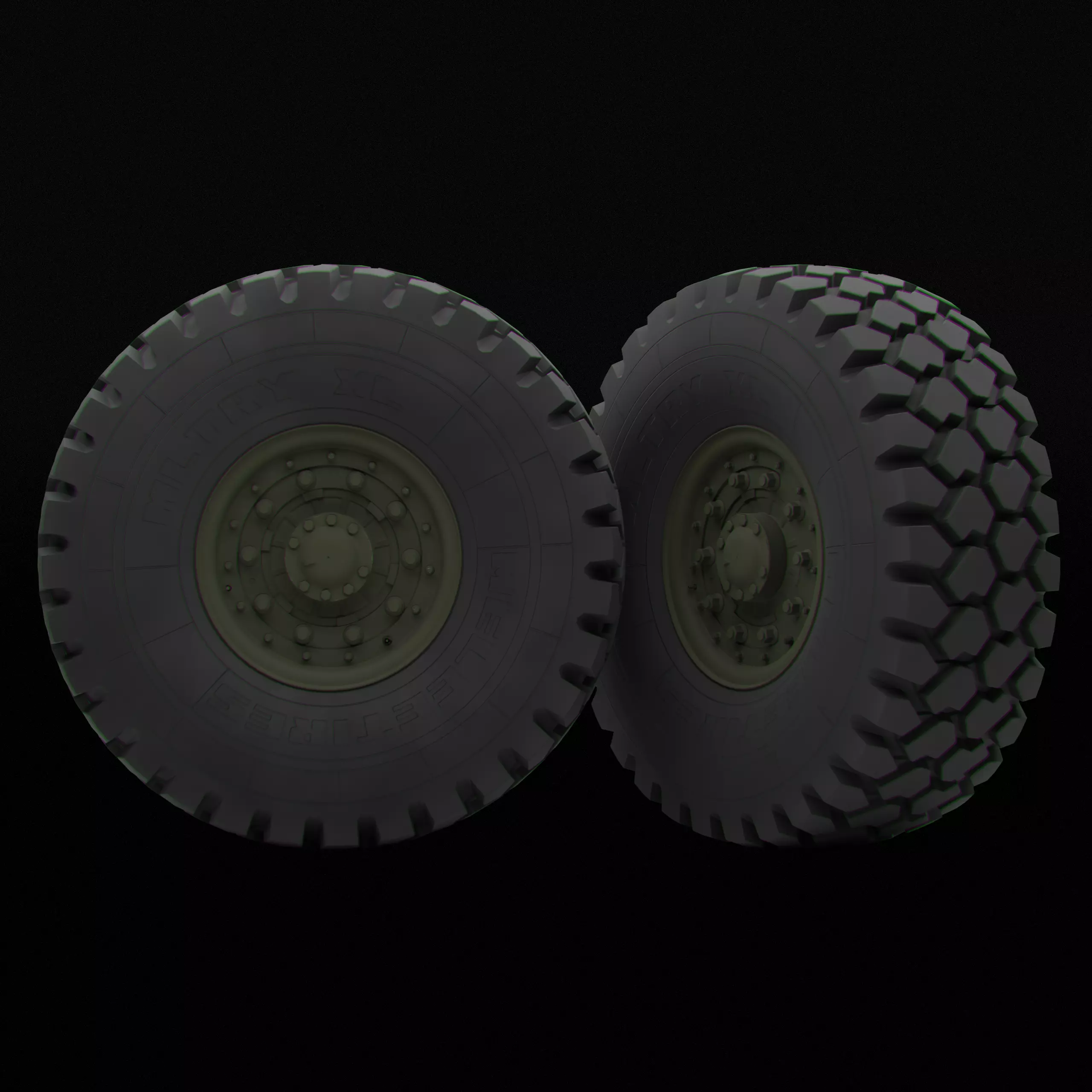 Collection of various wheels with LODs Low-poly 3D model_34