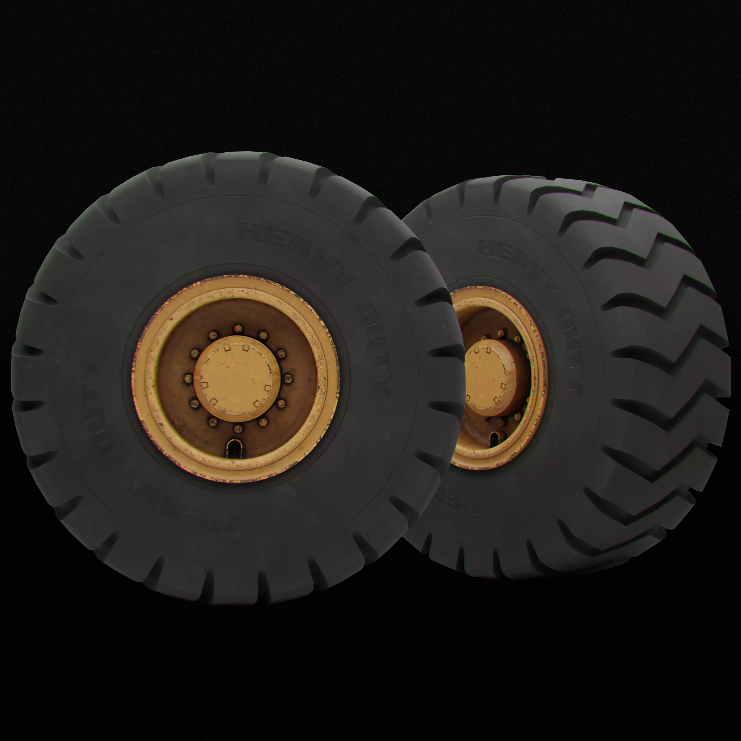 Collection of various wheels with LODs Low-poly 3D model_37