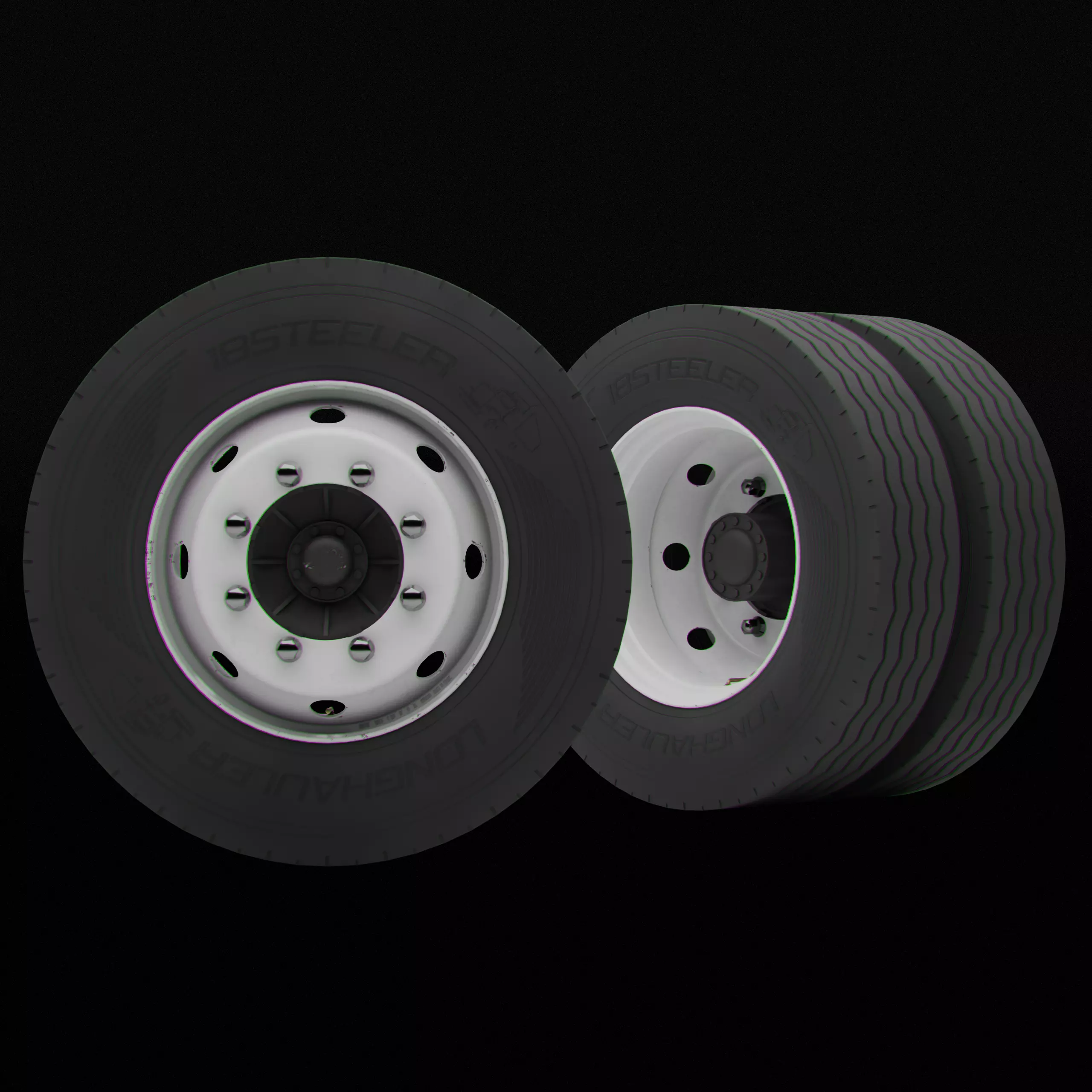 Collection of various wheels with LODs Low-poly 3D model_20