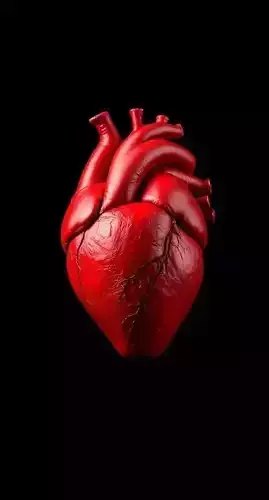 3D Human Heart Model Medical Anatomy Concept