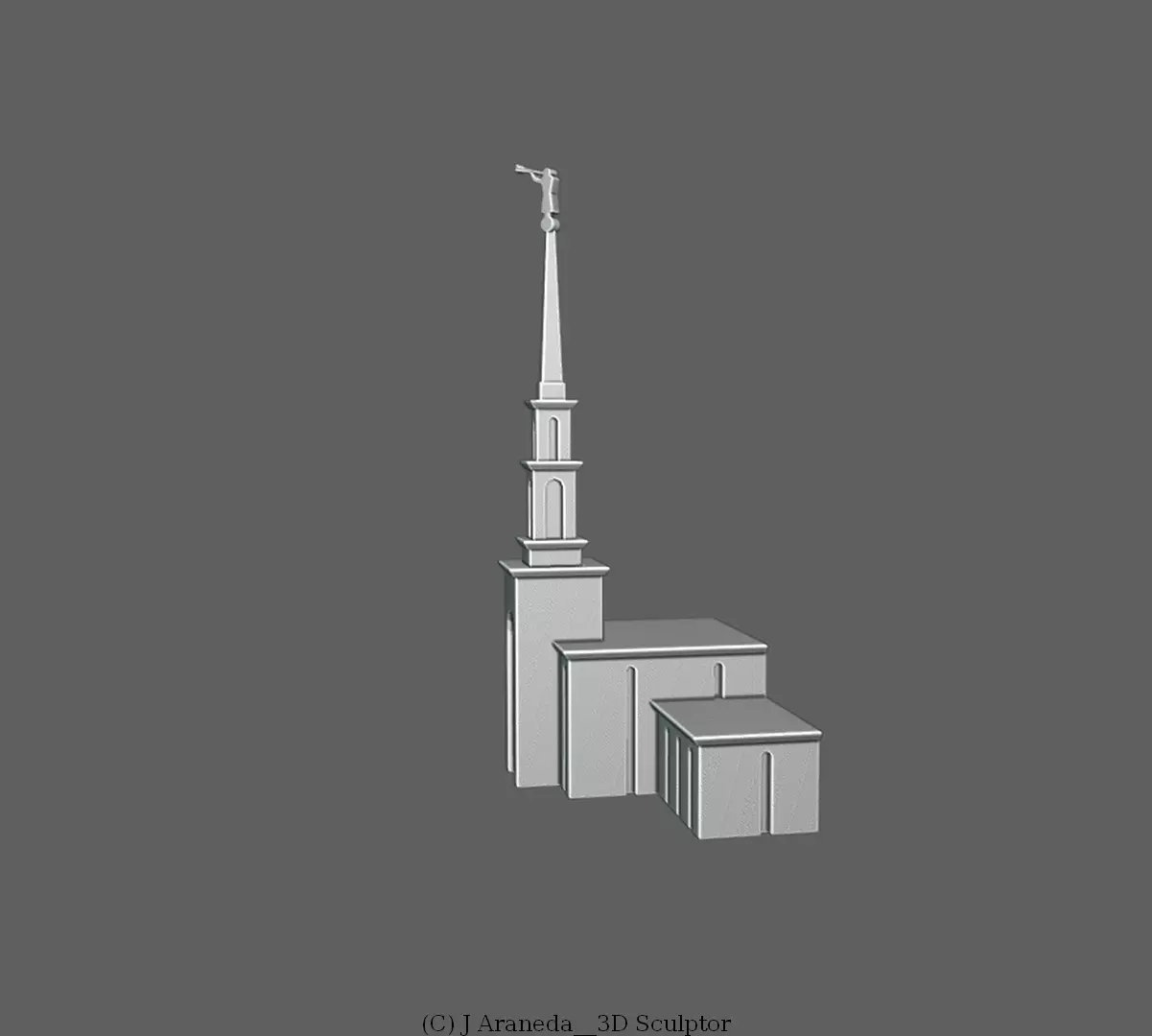 SAO PAULO TEMPLE - LDS SCULPTURE 3D print model_5