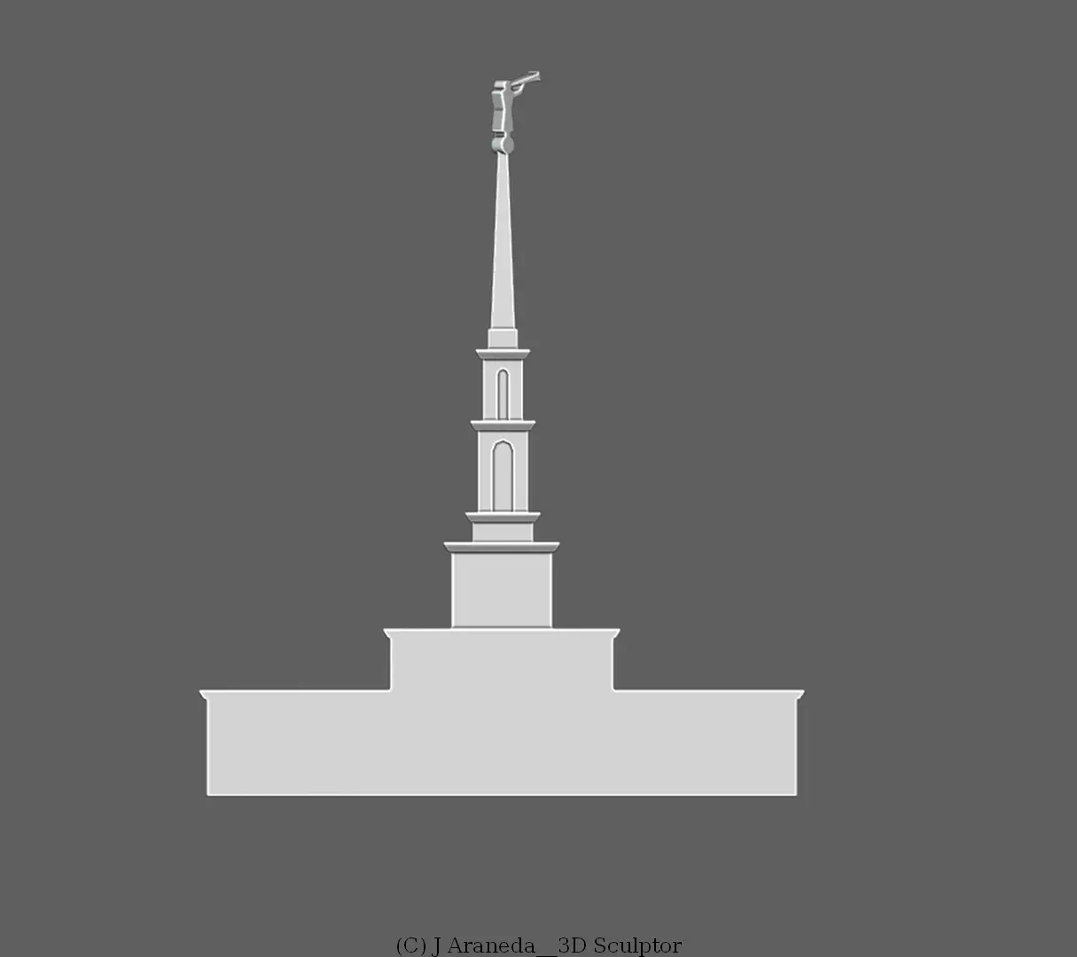 SAO PAULO TEMPLE - LDS SCULPTURE 3D print model_3