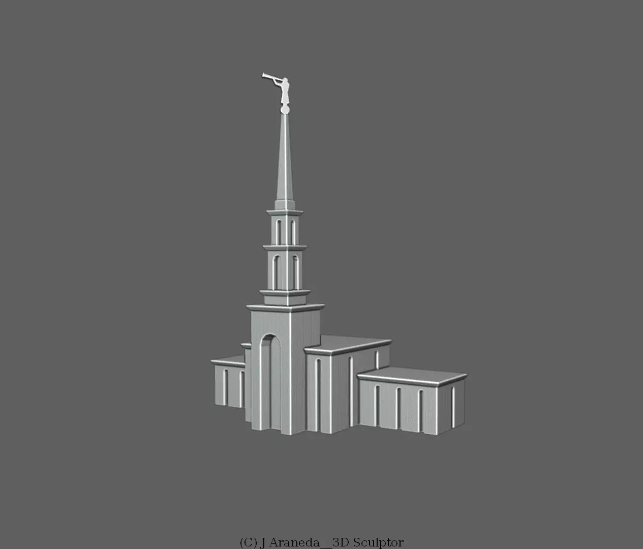 SAO PAULO TEMPLE - LDS SCULPTURE 3D print model_4