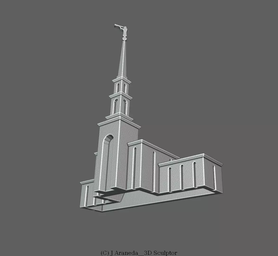 SAO PAULO TEMPLE - LDS SCULPTURE 3D print model_13