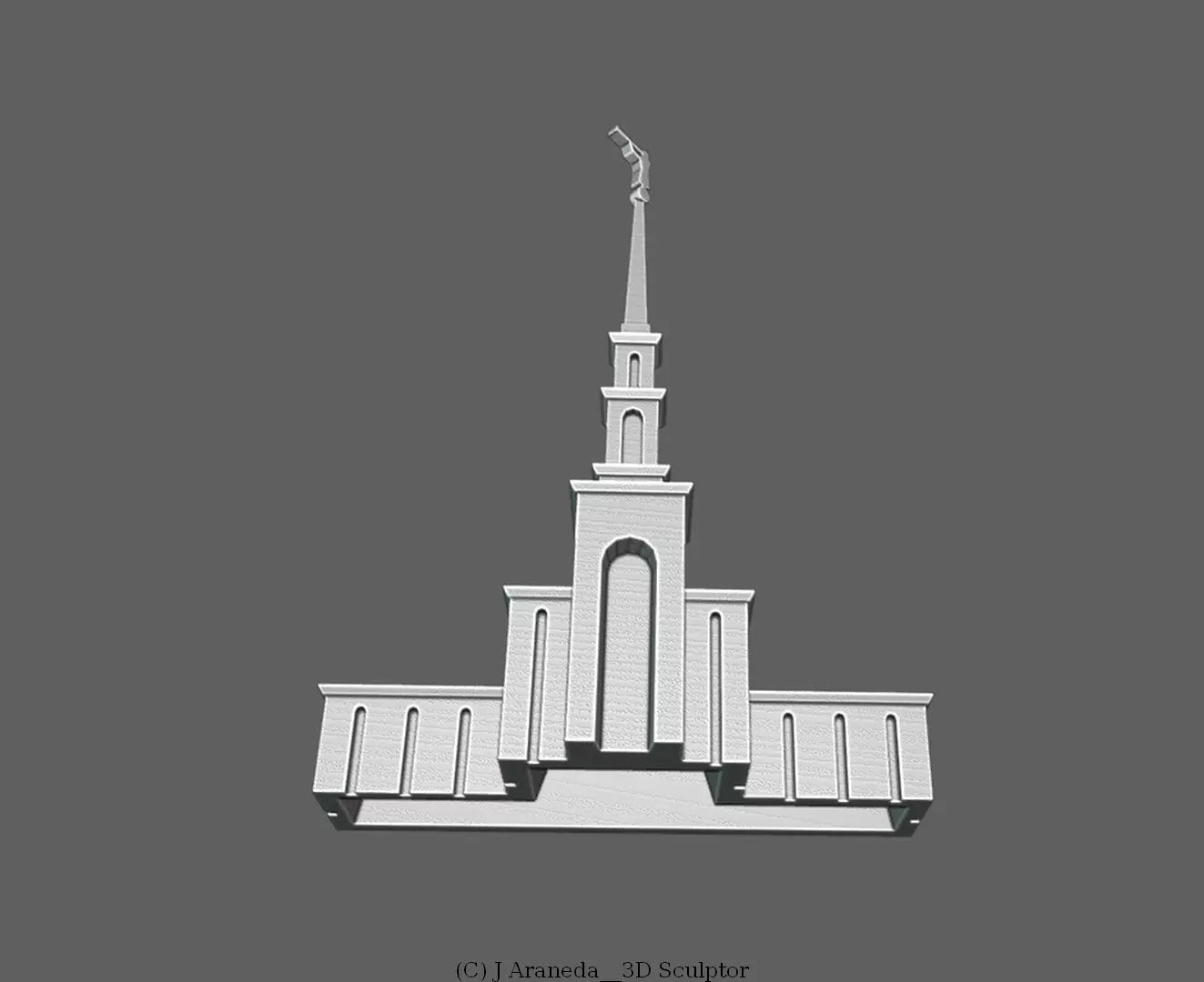 SAO PAULO TEMPLE - LDS SCULPTURE 3D print model_11