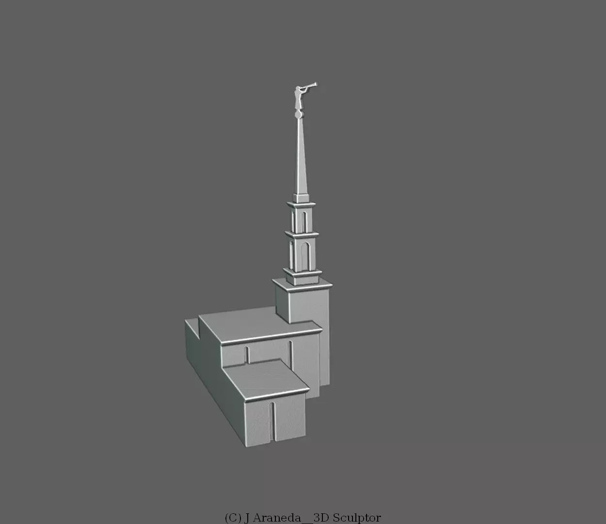 SAO PAULO TEMPLE - LDS SCULPTURE 3D print model_8