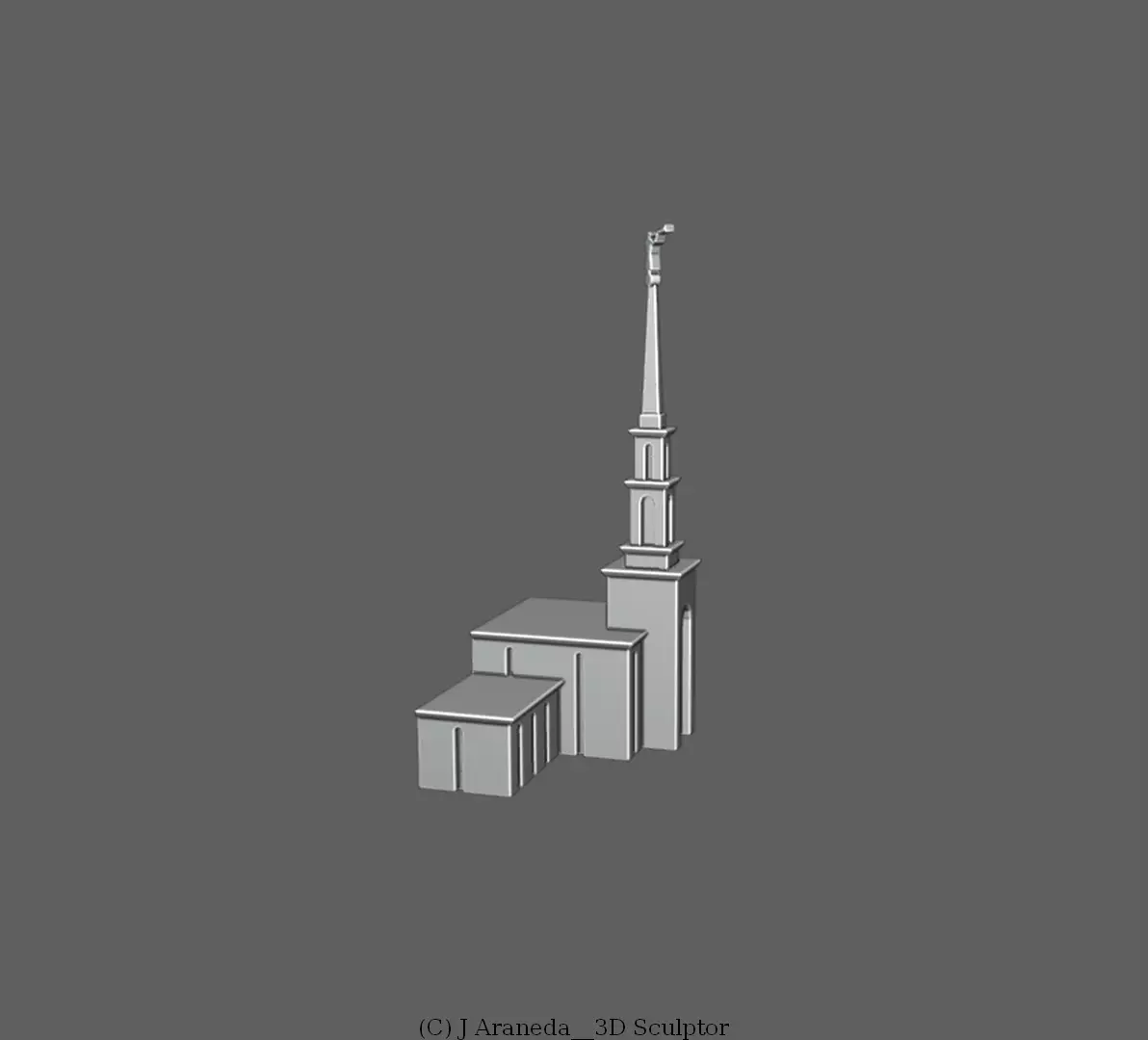 SAO PAULO TEMPLE - LDS SCULPTURE 3D print model_9
