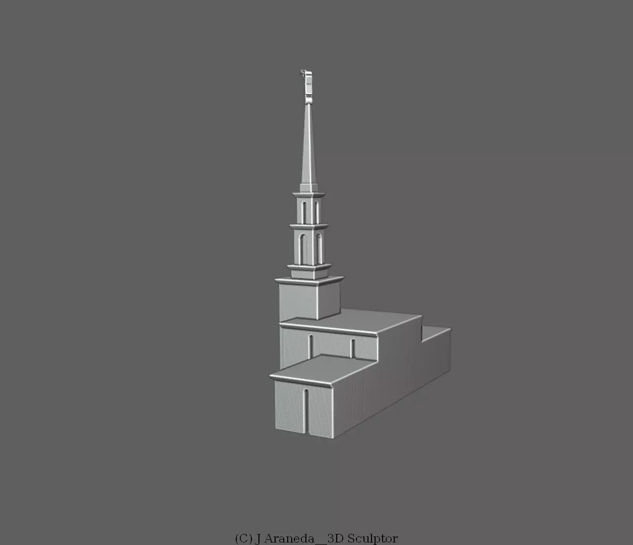 SAO PAULO TEMPLE - LDS SCULPTURE 3D print model_6