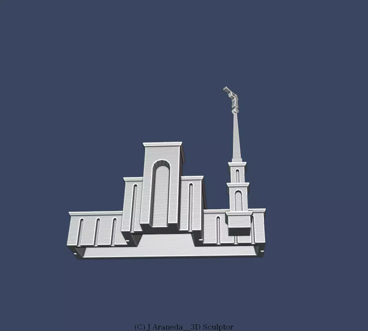 SAO PAULO TEMPLE - LDS SCULPTURE 3D print model_18