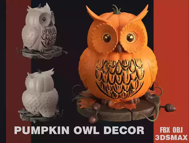 Pumpkin Owl Decor