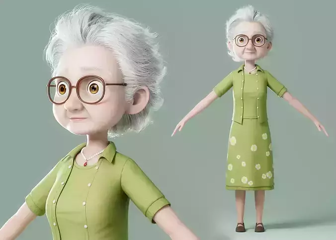 Cartoon Old Woman