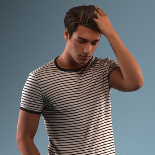 Pre posed European male 3D model in casual summer attire 3D model