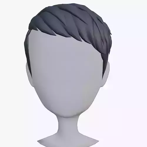 Stylized Side Swept Short Hair For Cartoon Boy