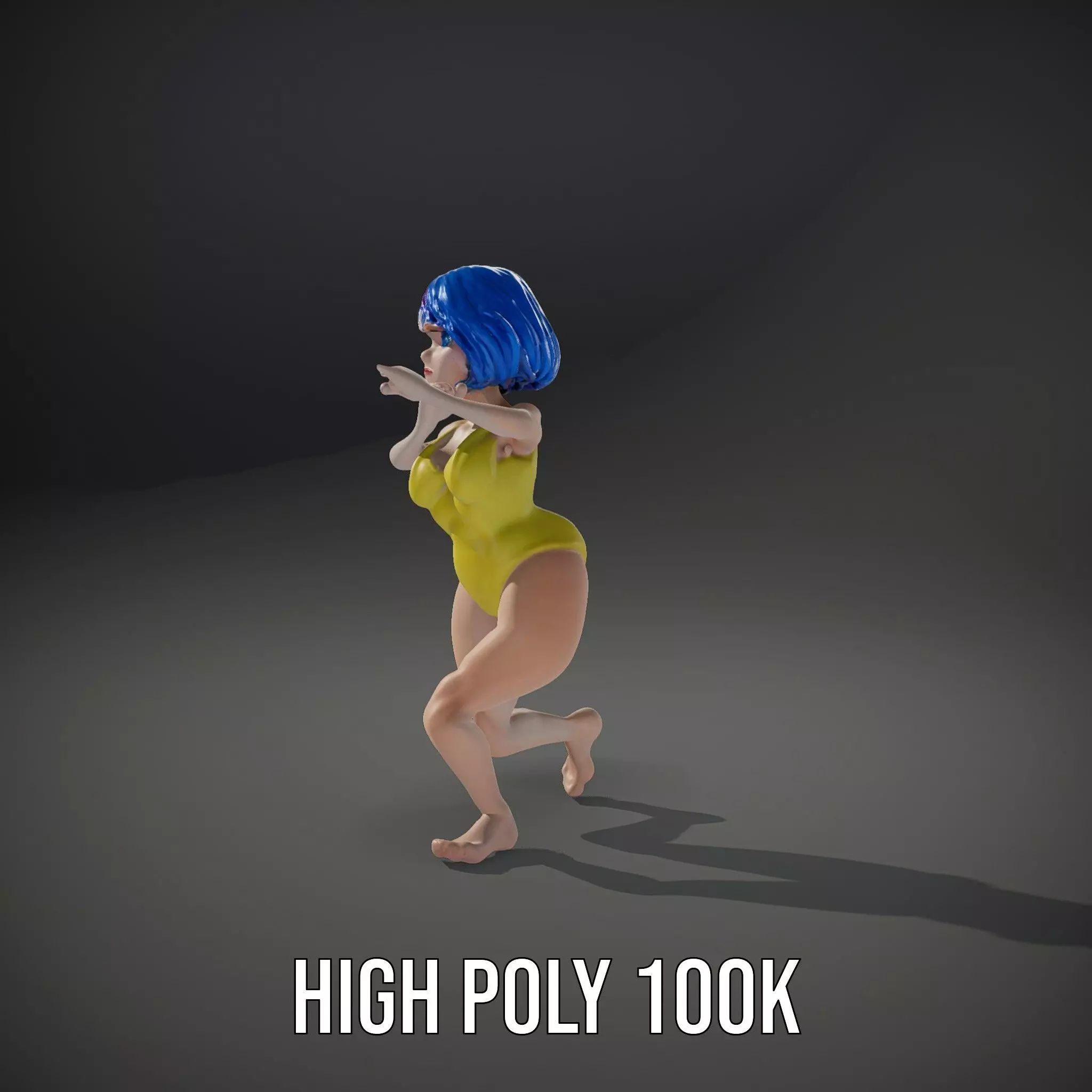 Vivid Anime Character model pack Low-poly 3D model_11