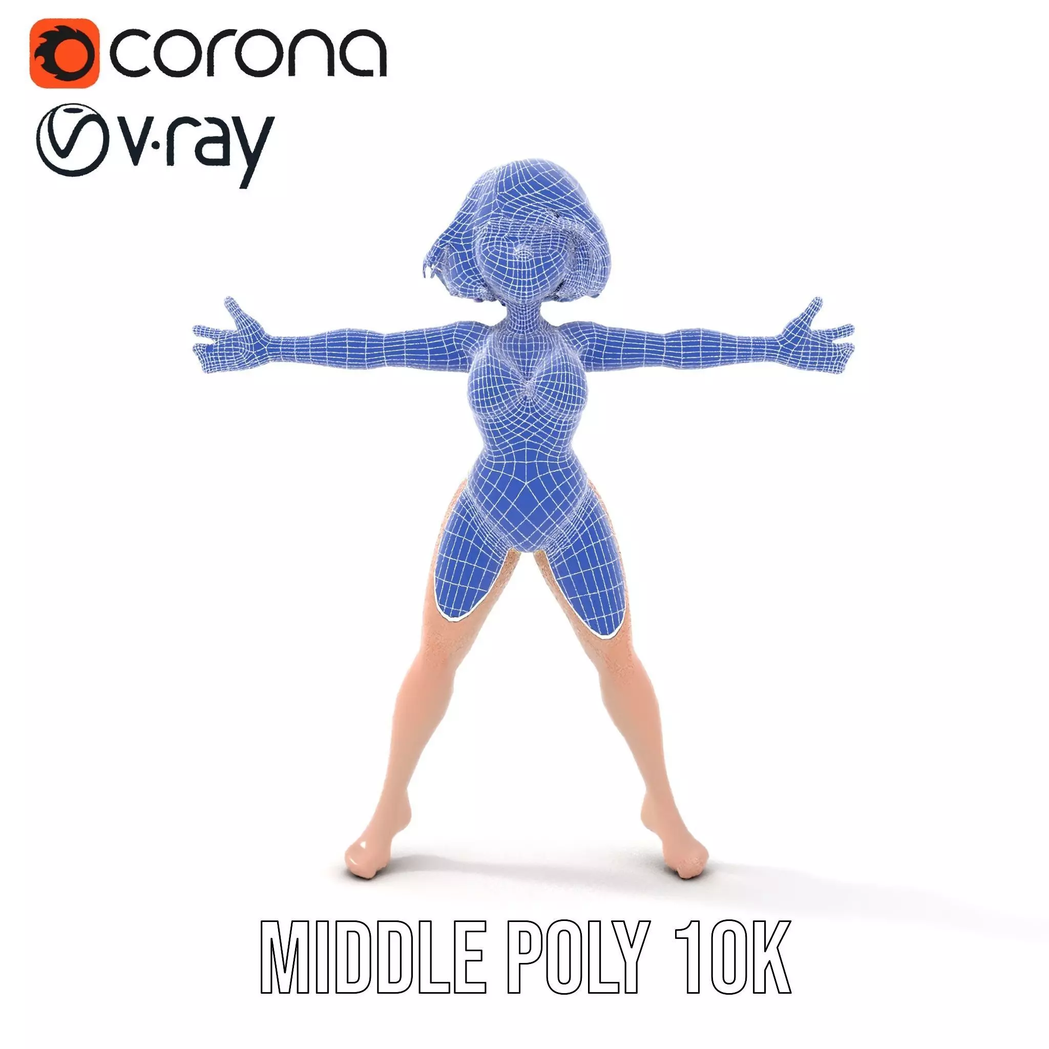 Vivid Anime Character model pack Low-poly 3D model_23