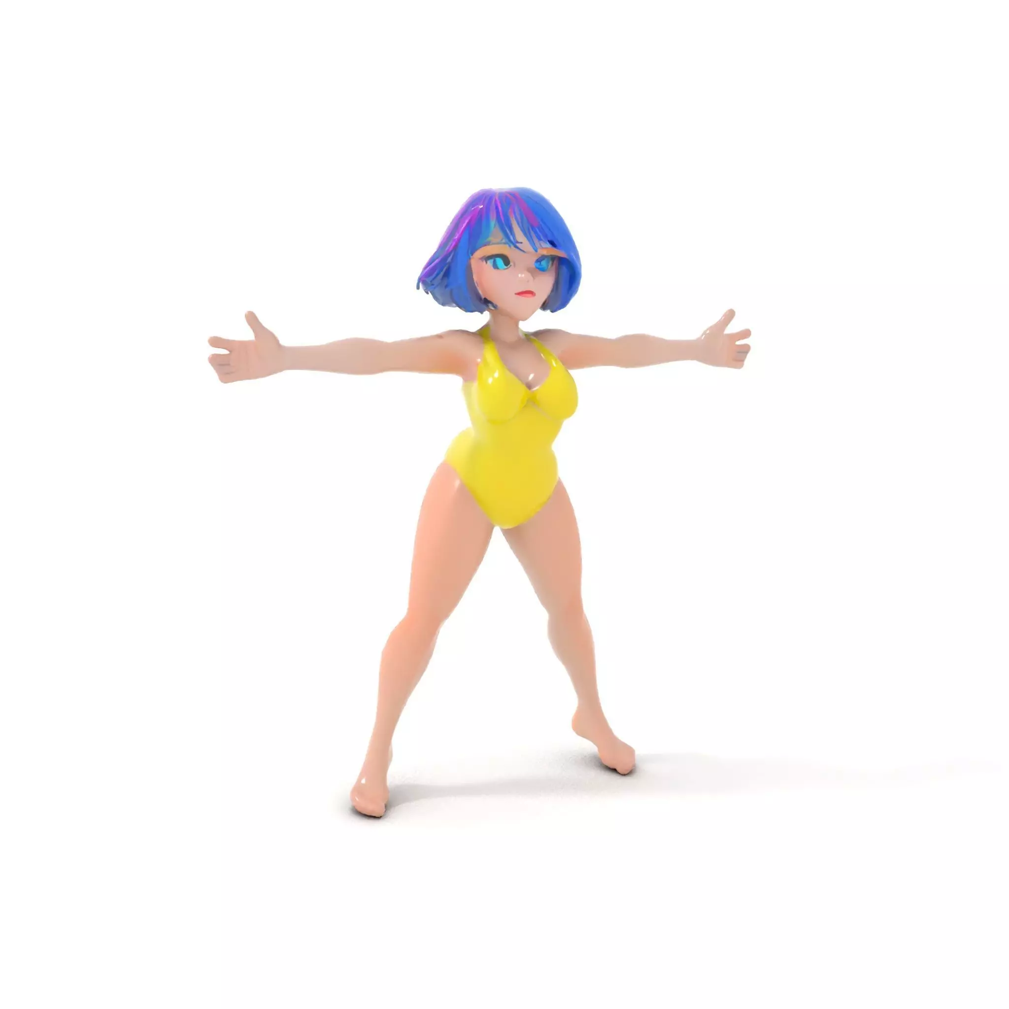 Vivid Anime Character model pack Low-poly 3D model_18