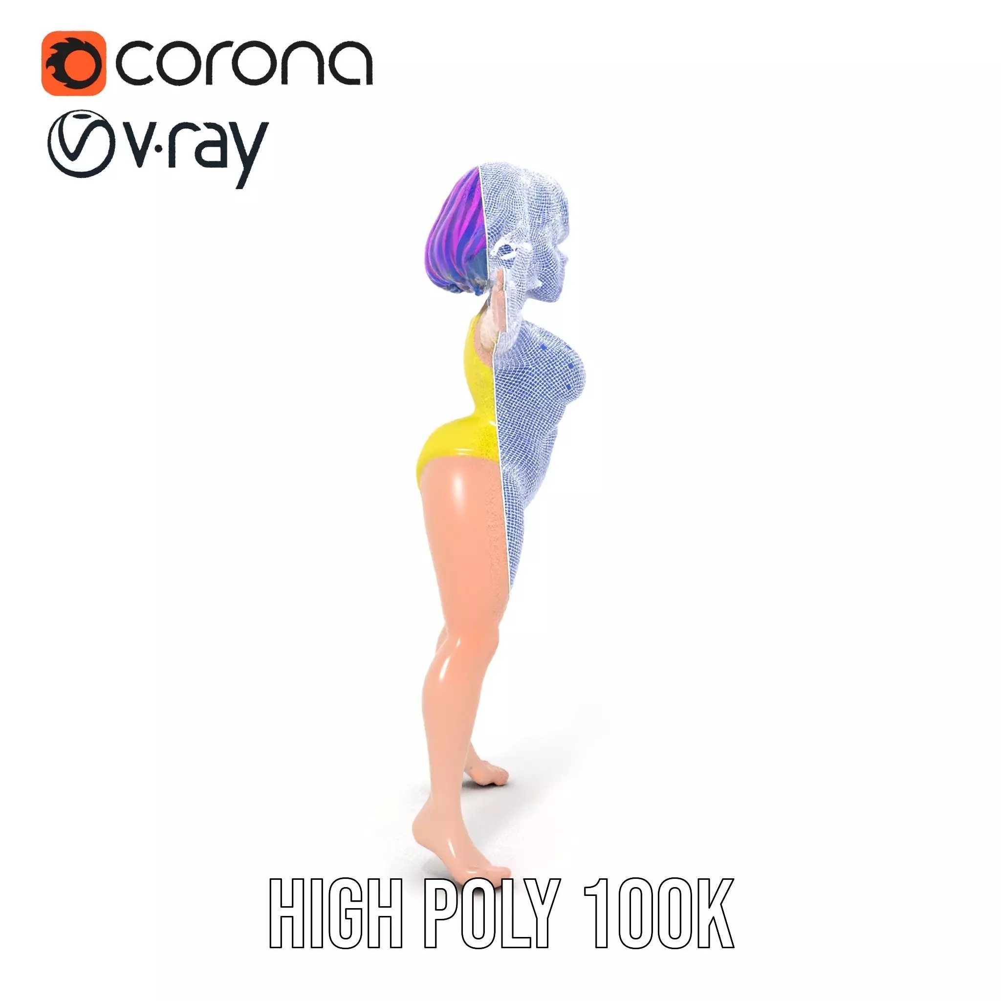 Vivid Anime Character model pack Low-poly 3D model_35