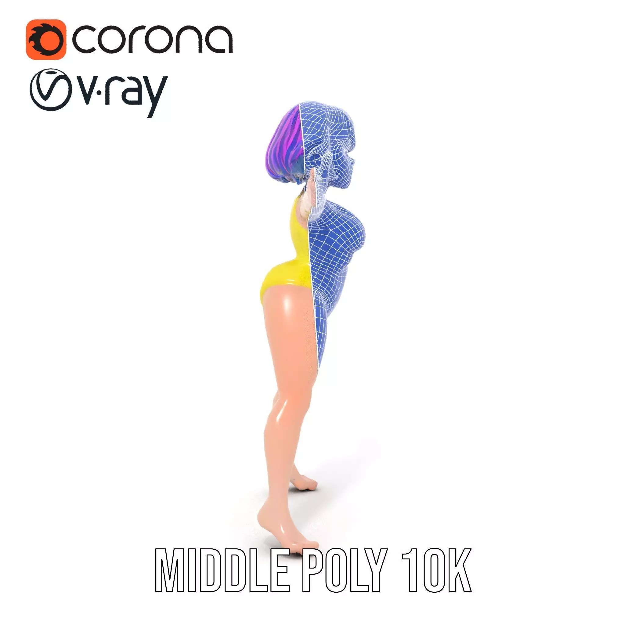 Vivid Anime Character model pack Low-poly 3D model_15