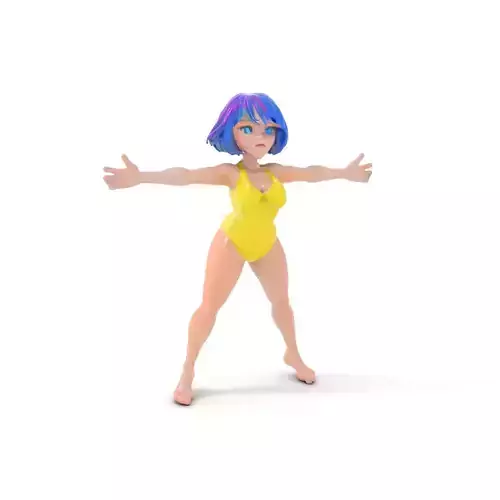 Vivid Anime Character model pack Low-poly 3D model Vivid Anime Character model pack Low-poly 3D model