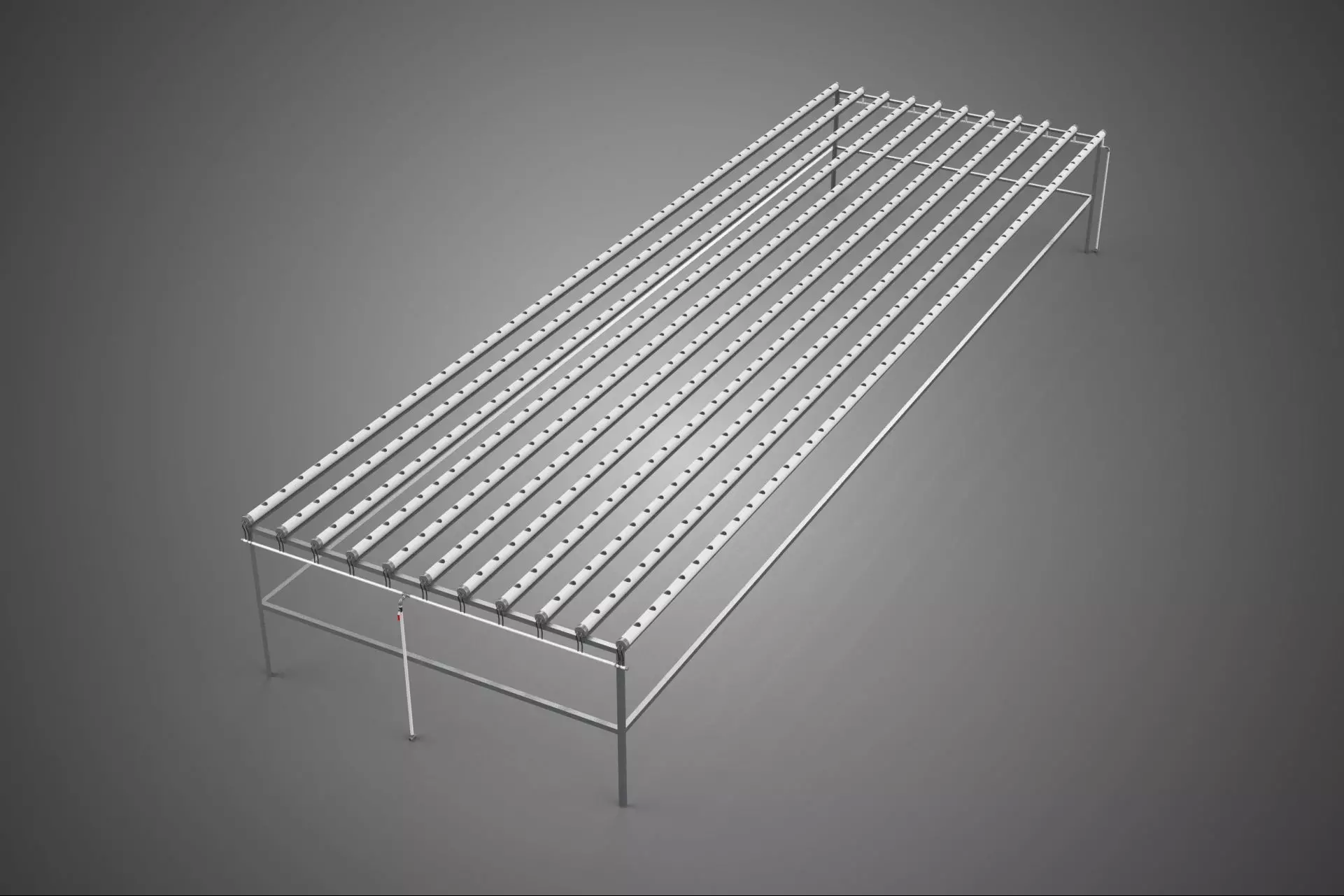 INDUSTRIAL SCALE HYDROPONIC RACK NFT SYSTEM ARRAY GARDEN FARMING 3D model_0