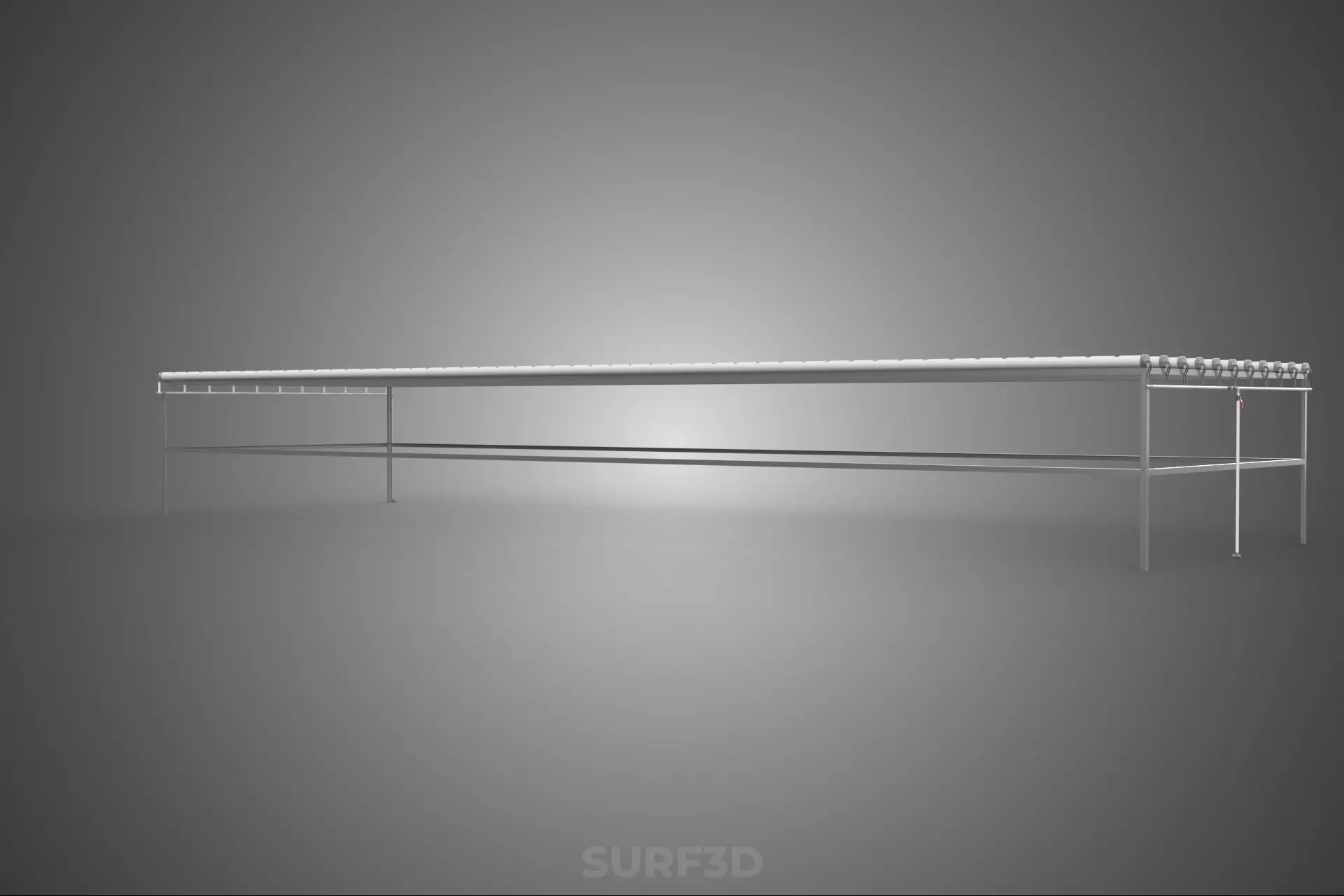 INDUSTRIAL SCALE HYDROPONIC RACK NFT SYSTEM ARRAY GARDEN FARMING 3D model_22