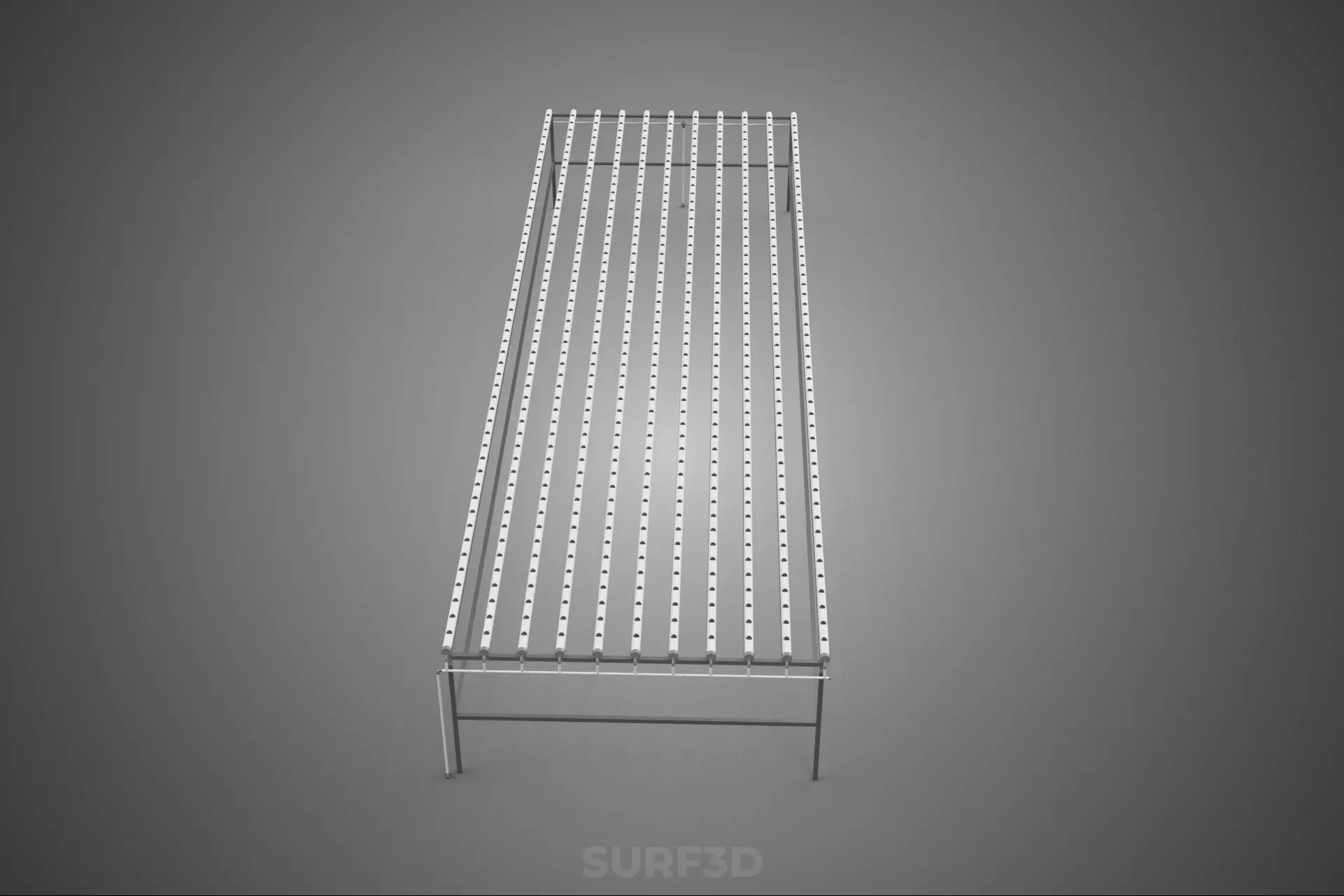 INDUSTRIAL SCALE HYDROPONIC RACK NFT SYSTEM ARRAY GARDEN FARMING 3D model_6