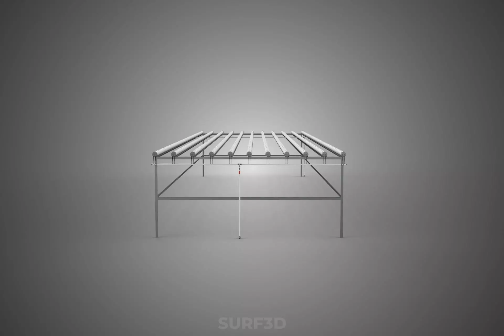 INDUSTRIAL SCALE HYDROPONIC RACK NFT SYSTEM ARRAY GARDEN FARMING 3D model_8