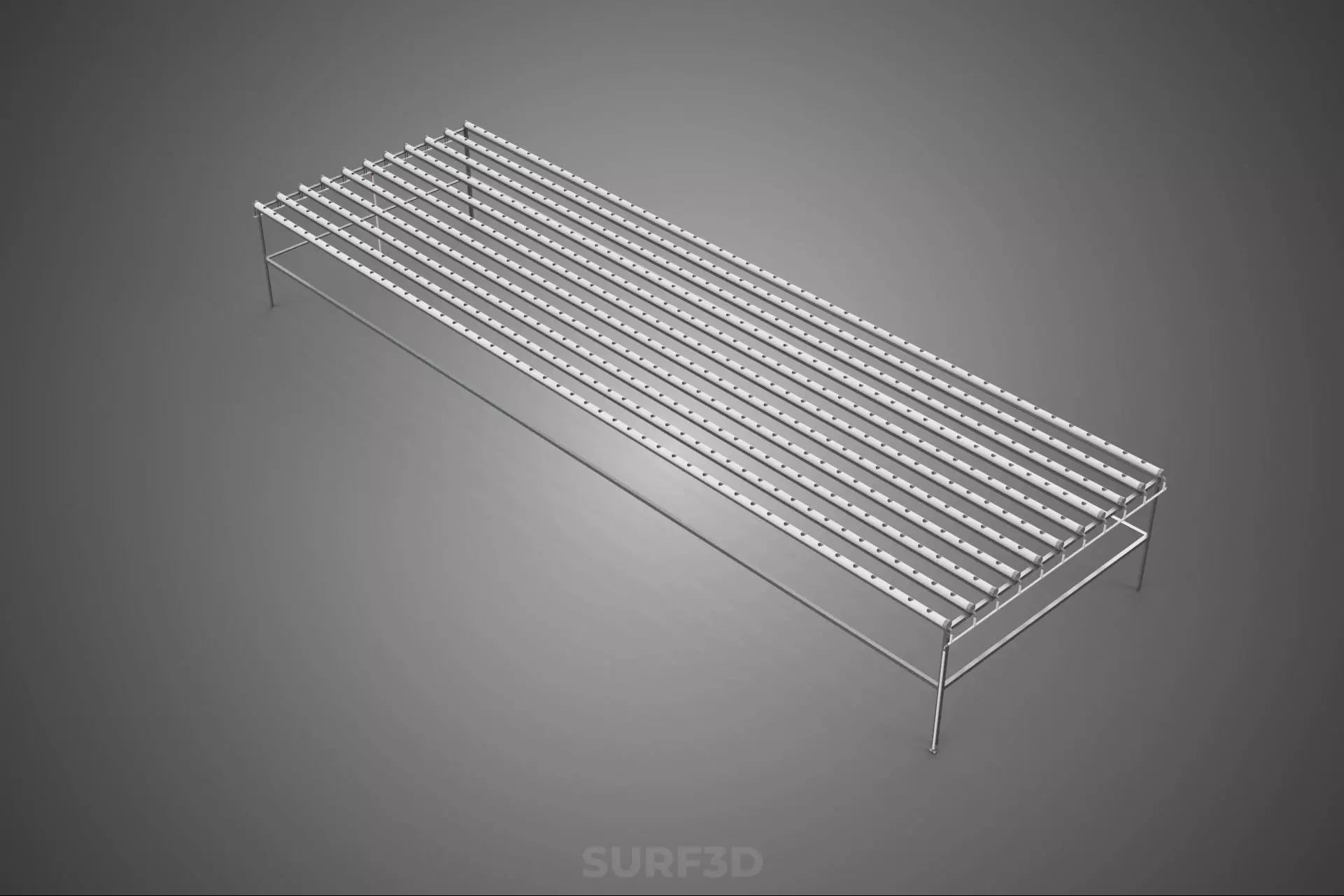 INDUSTRIAL SCALE HYDROPONIC RACK NFT SYSTEM ARRAY GARDEN FARMING 3D model_5