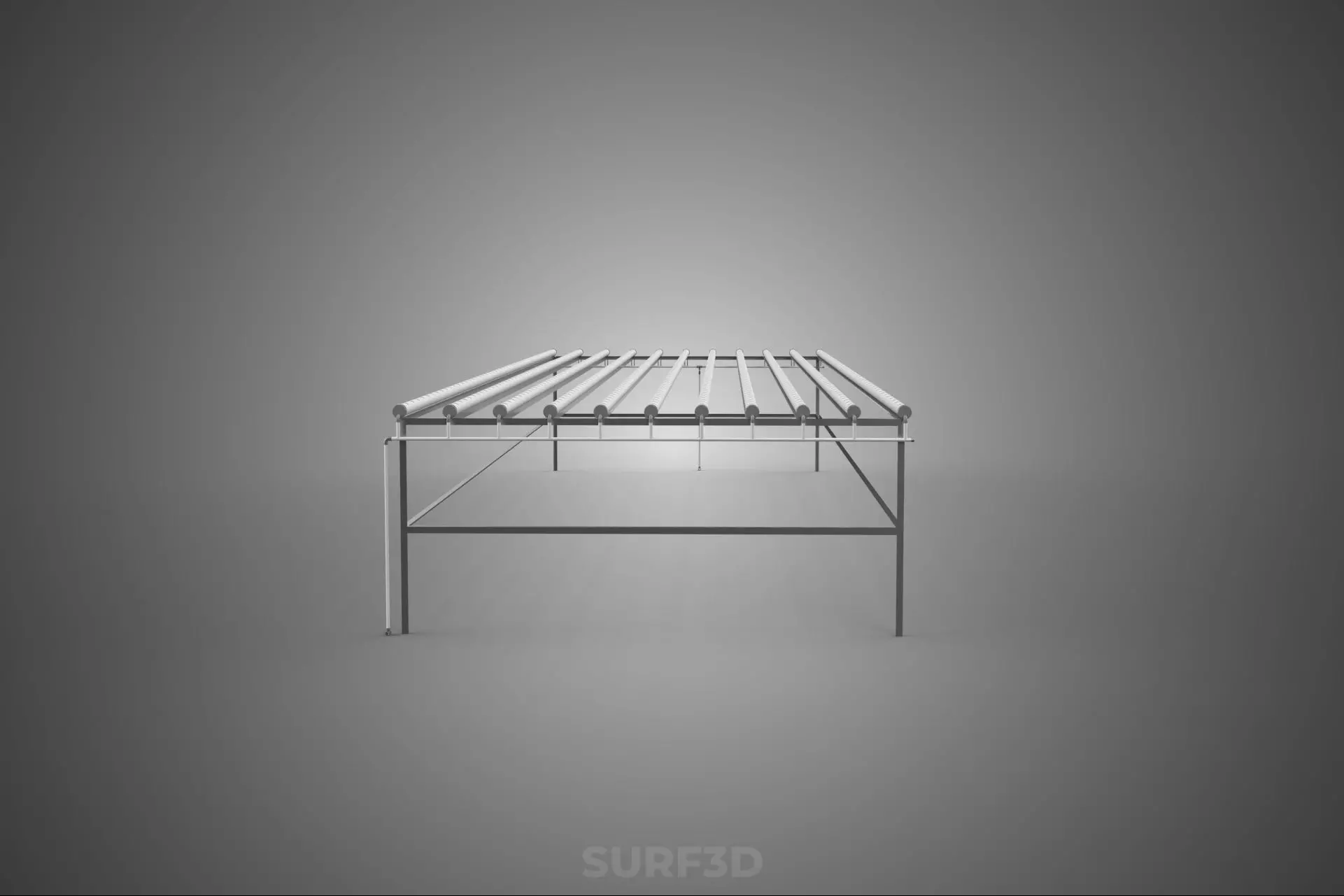 INDUSTRIAL SCALE HYDROPONIC RACK NFT SYSTEM ARRAY GARDEN FARMING 3D model_12