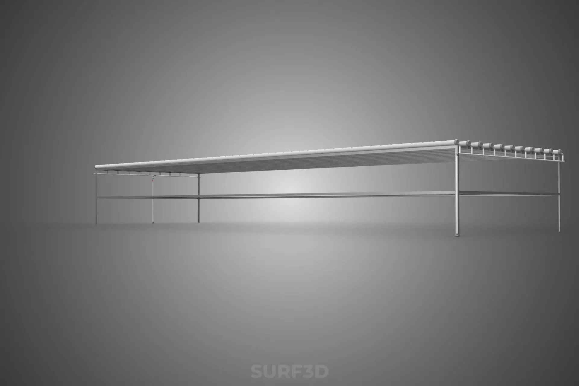 INDUSTRIAL SCALE HYDROPONIC RACK NFT SYSTEM ARRAY GARDEN FARMING 3D model_18