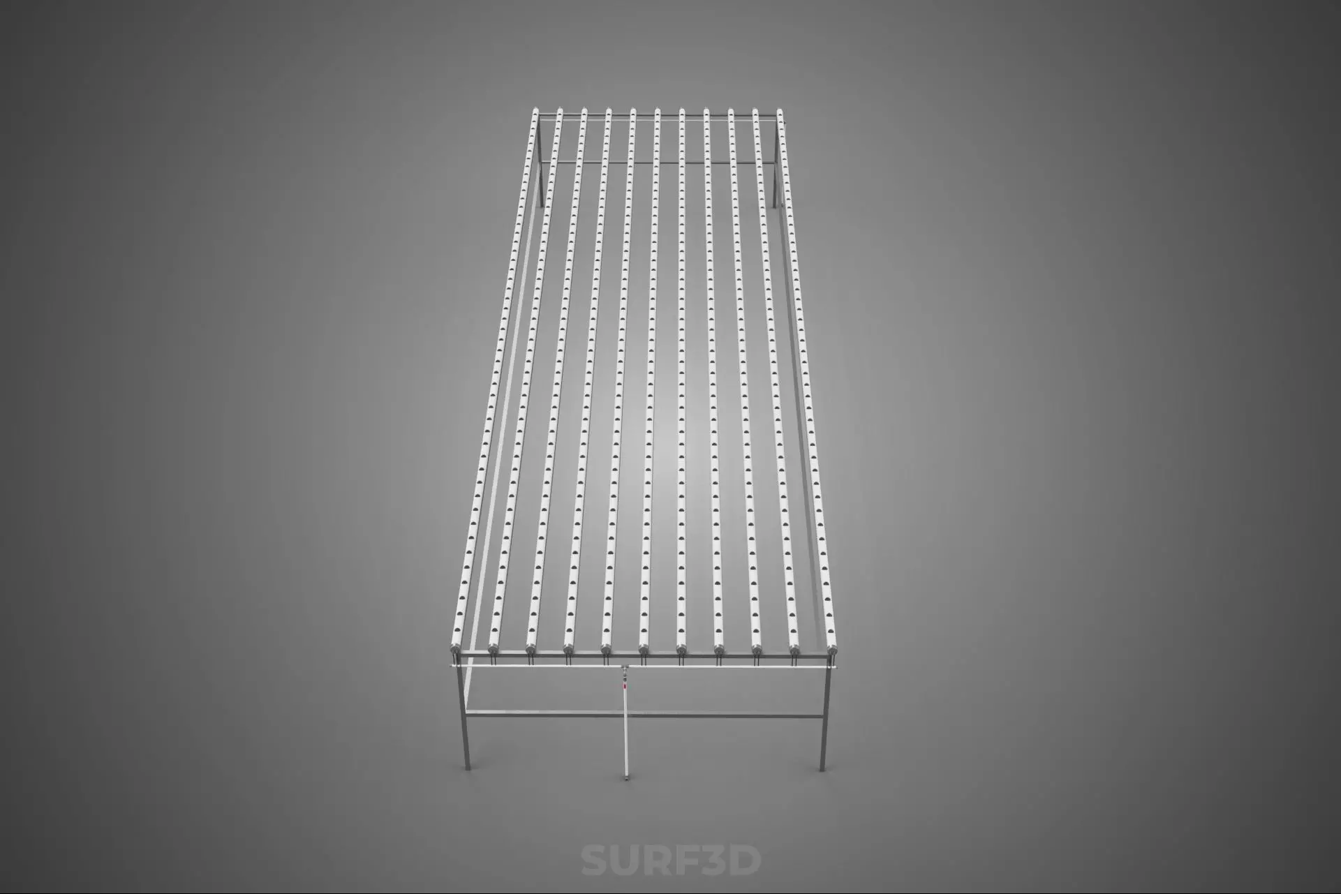 INDUSTRIAL SCALE HYDROPONIC RACK NFT SYSTEM ARRAY GARDEN FARMING 3D model_2
