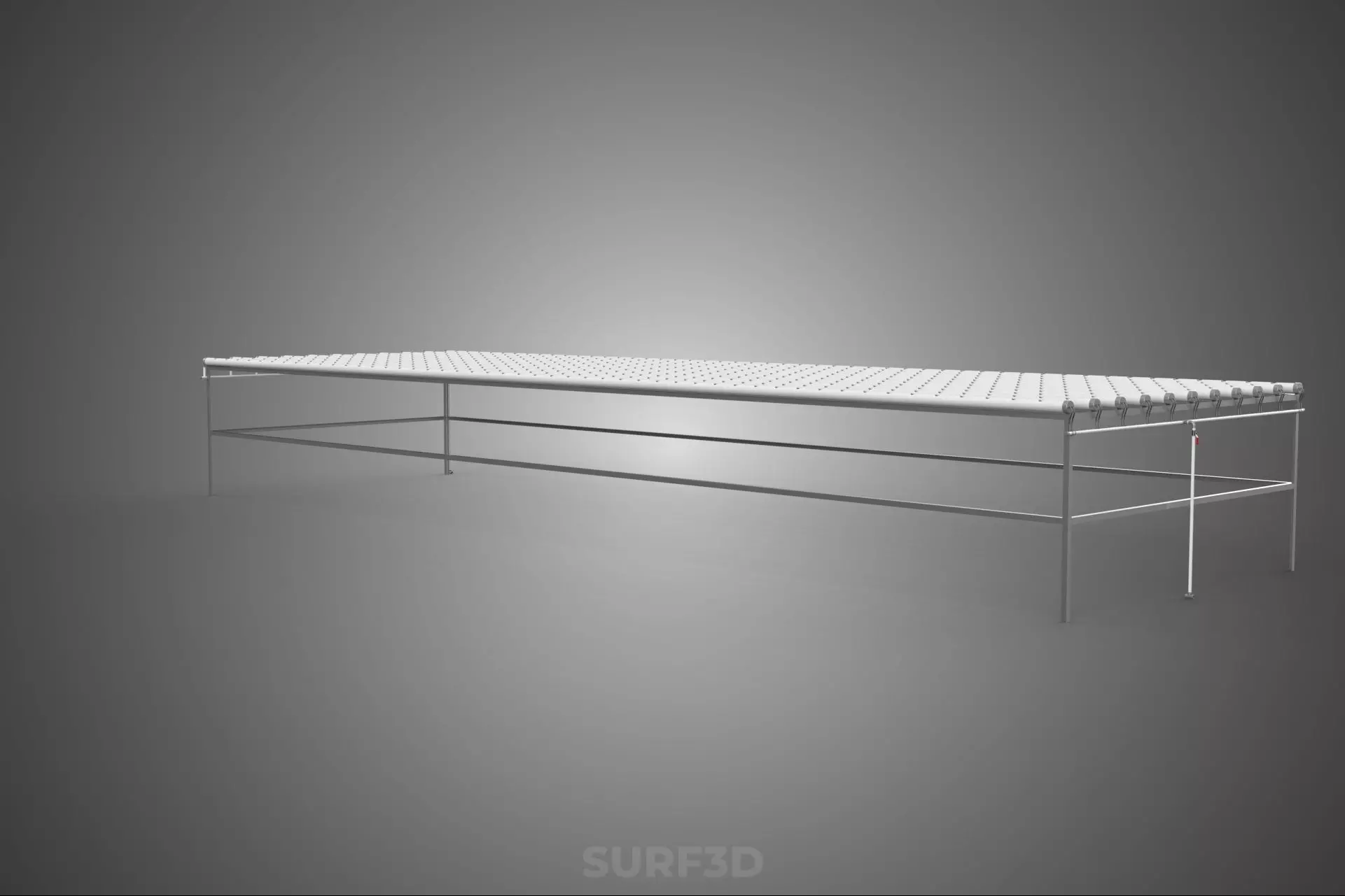 INDUSTRIAL SCALE HYDROPONIC RACK NFT SYSTEM ARRAY GARDEN FARMING 3D model_7