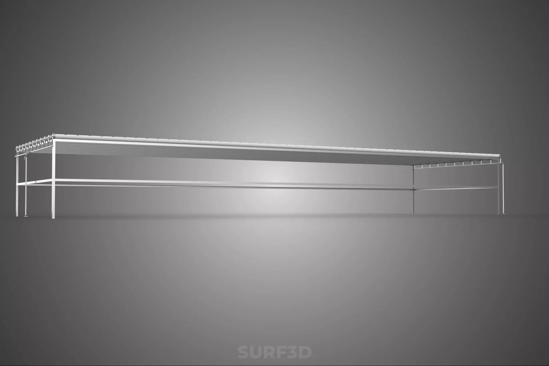 INDUSTRIAL SCALE HYDROPONIC RACK NFT SYSTEM ARRAY GARDEN FARMING 3D model_21