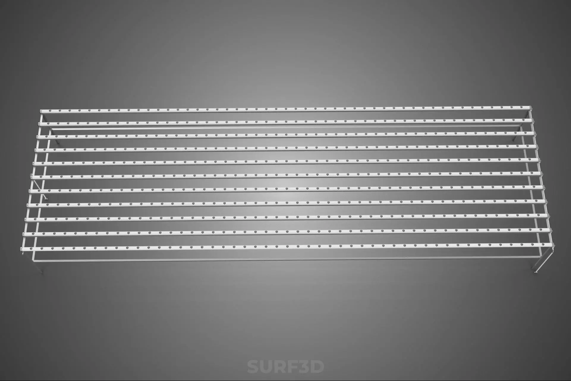 INDUSTRIAL SCALE HYDROPONIC RACK NFT SYSTEM ARRAY GARDEN FARMING 3D model_19