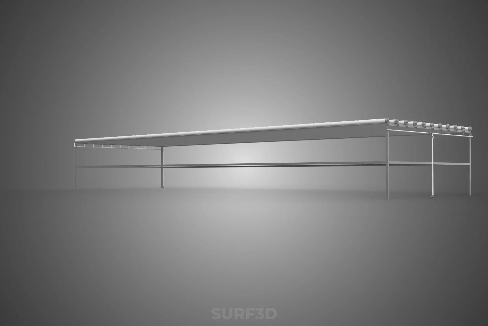 INDUSTRIAL SCALE HYDROPONIC RACK NFT SYSTEM ARRAY GARDEN FARMING 3D model_14