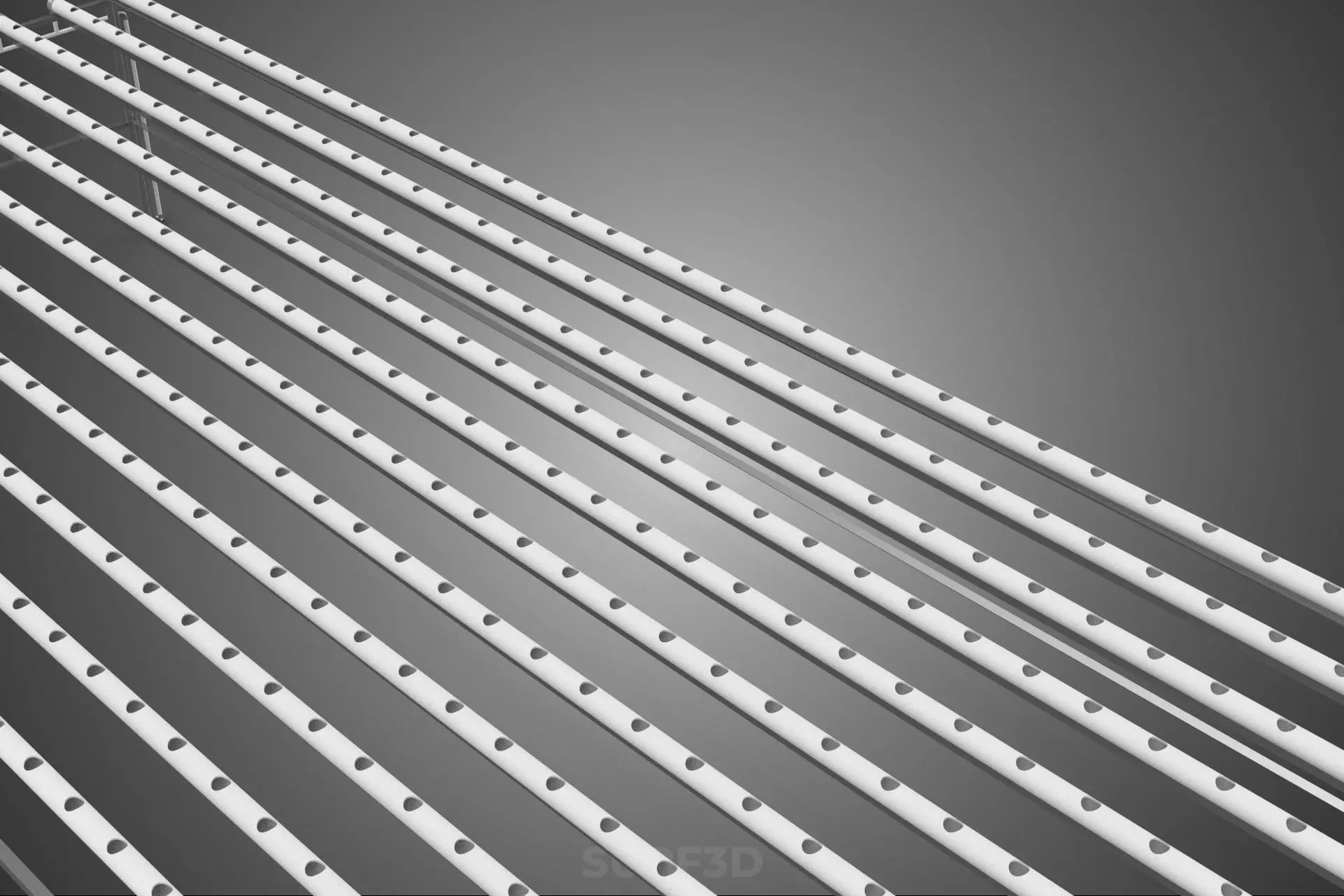 INDUSTRIAL SCALE HYDROPONIC RACK NFT SYSTEM ARRAY GARDEN FARMING 3D model_27