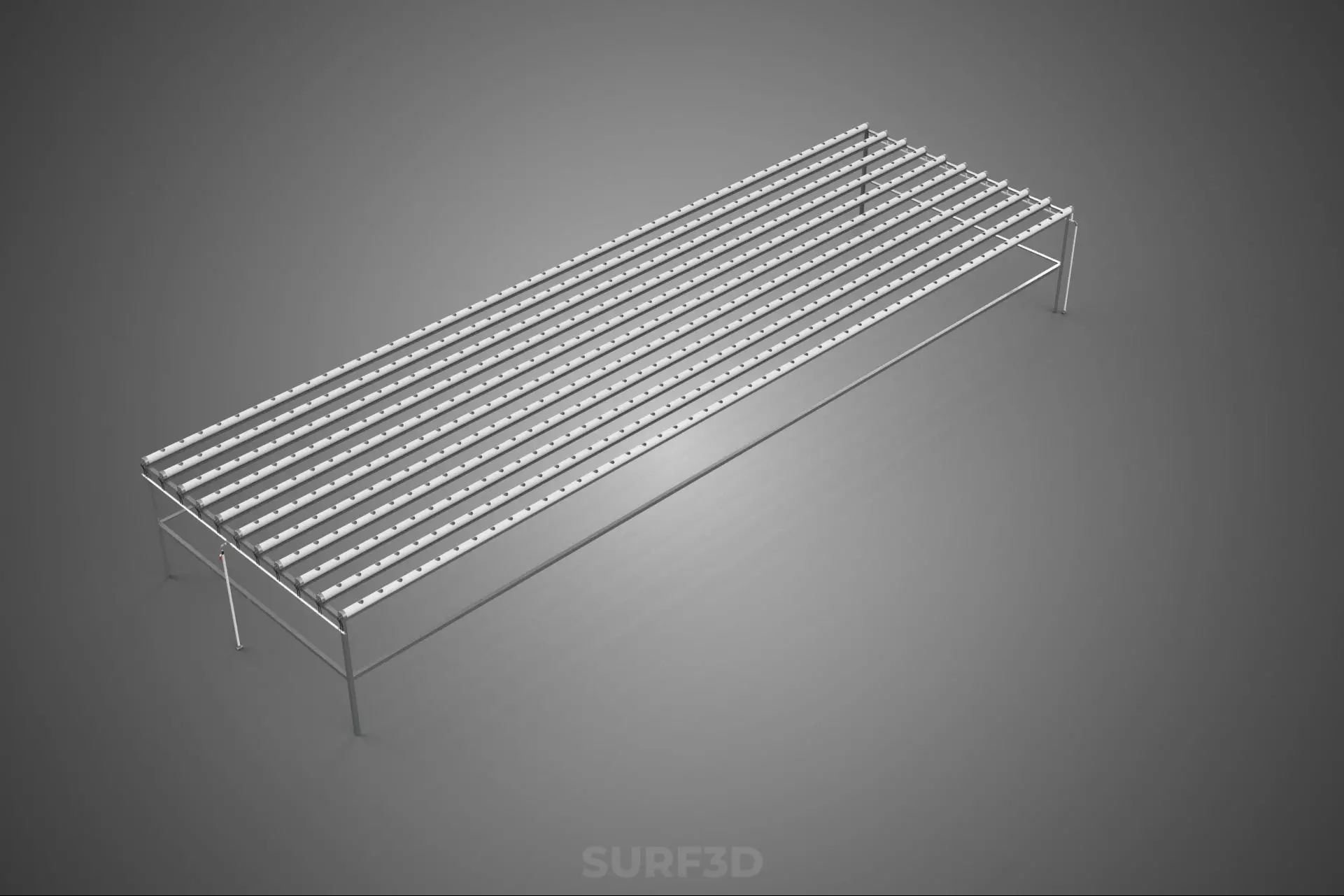INDUSTRIAL SCALE HYDROPONIC RACK NFT SYSTEM ARRAY GARDEN FARMING 3D model_3